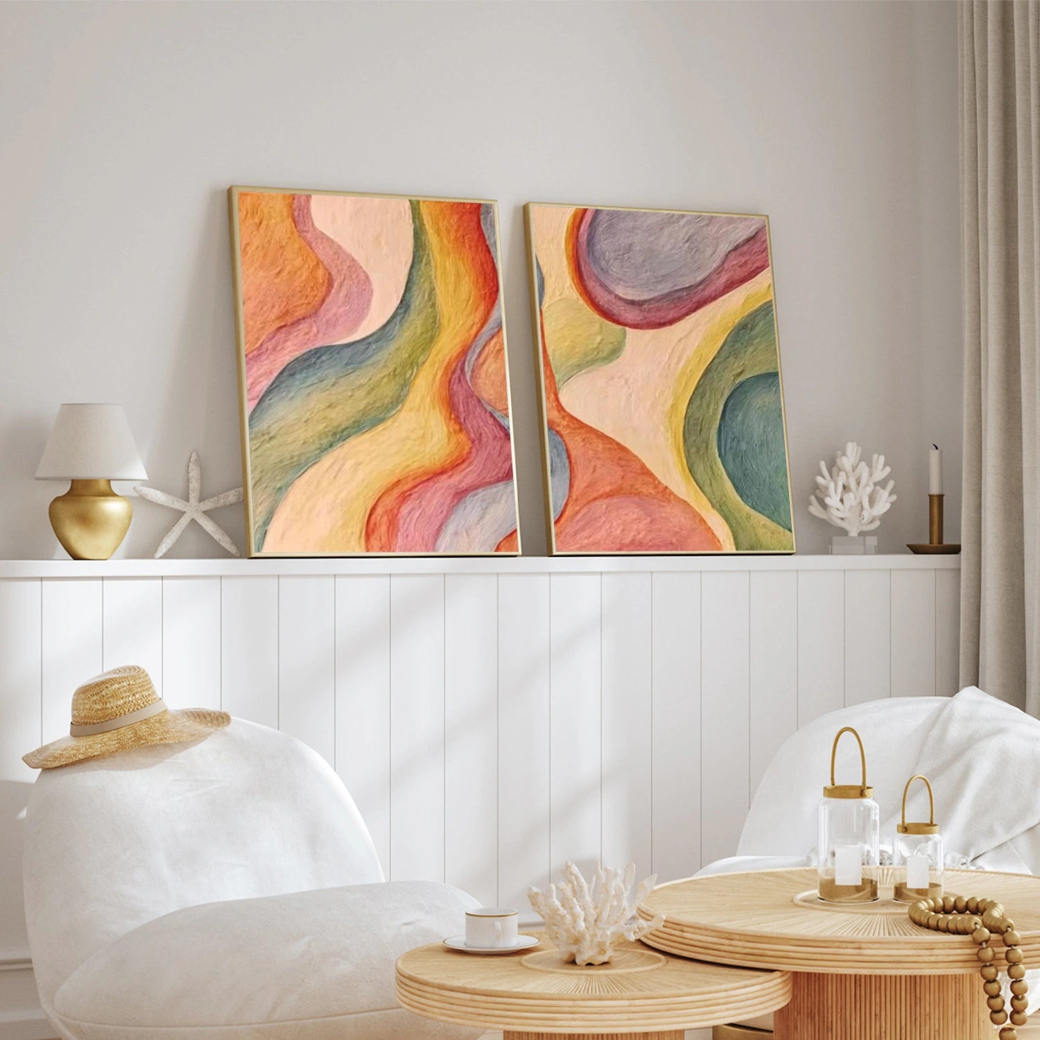 Colorful Abstract Wall Art Set of 2 #AW220