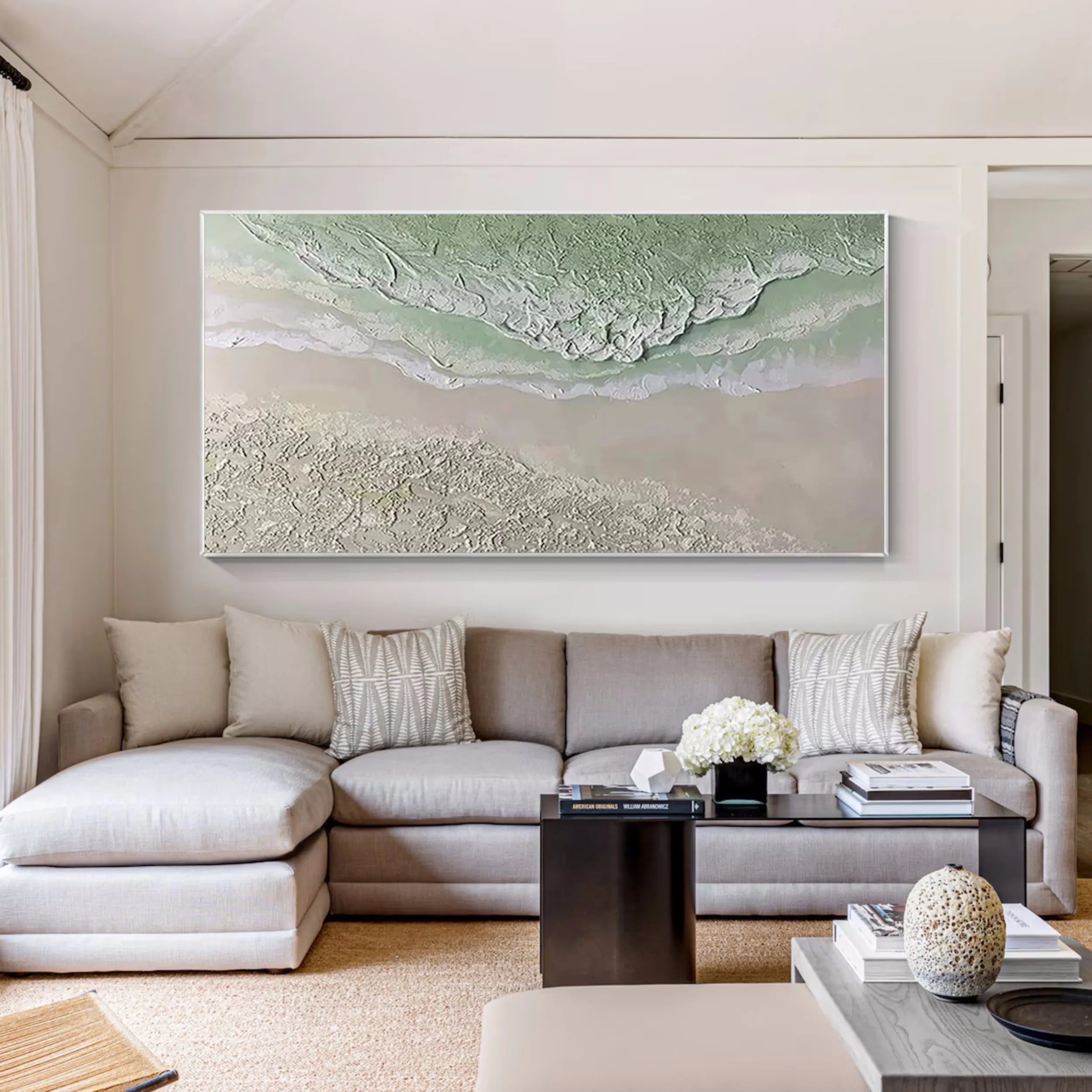 Green Textured Minimalist Wall Art #GT027