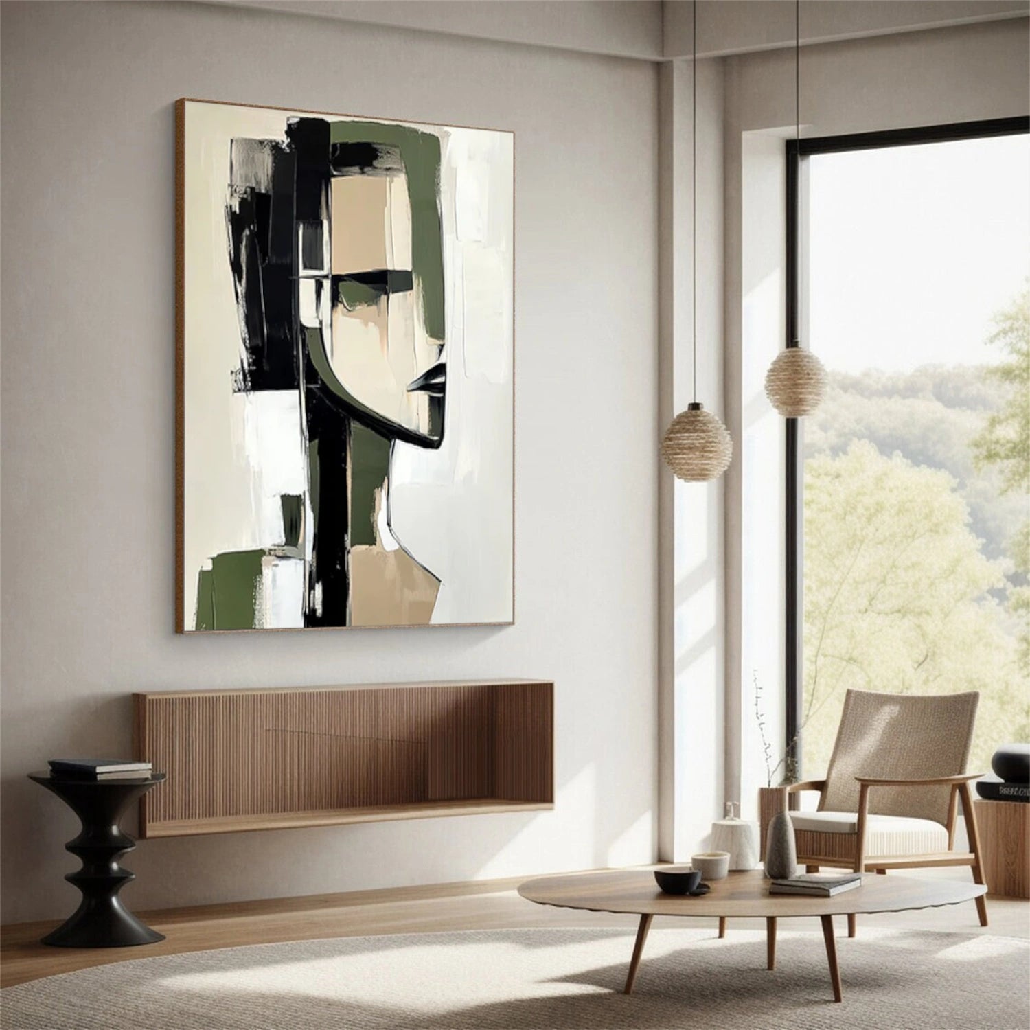 Abstract Portrait Textured Wall Art #WP007