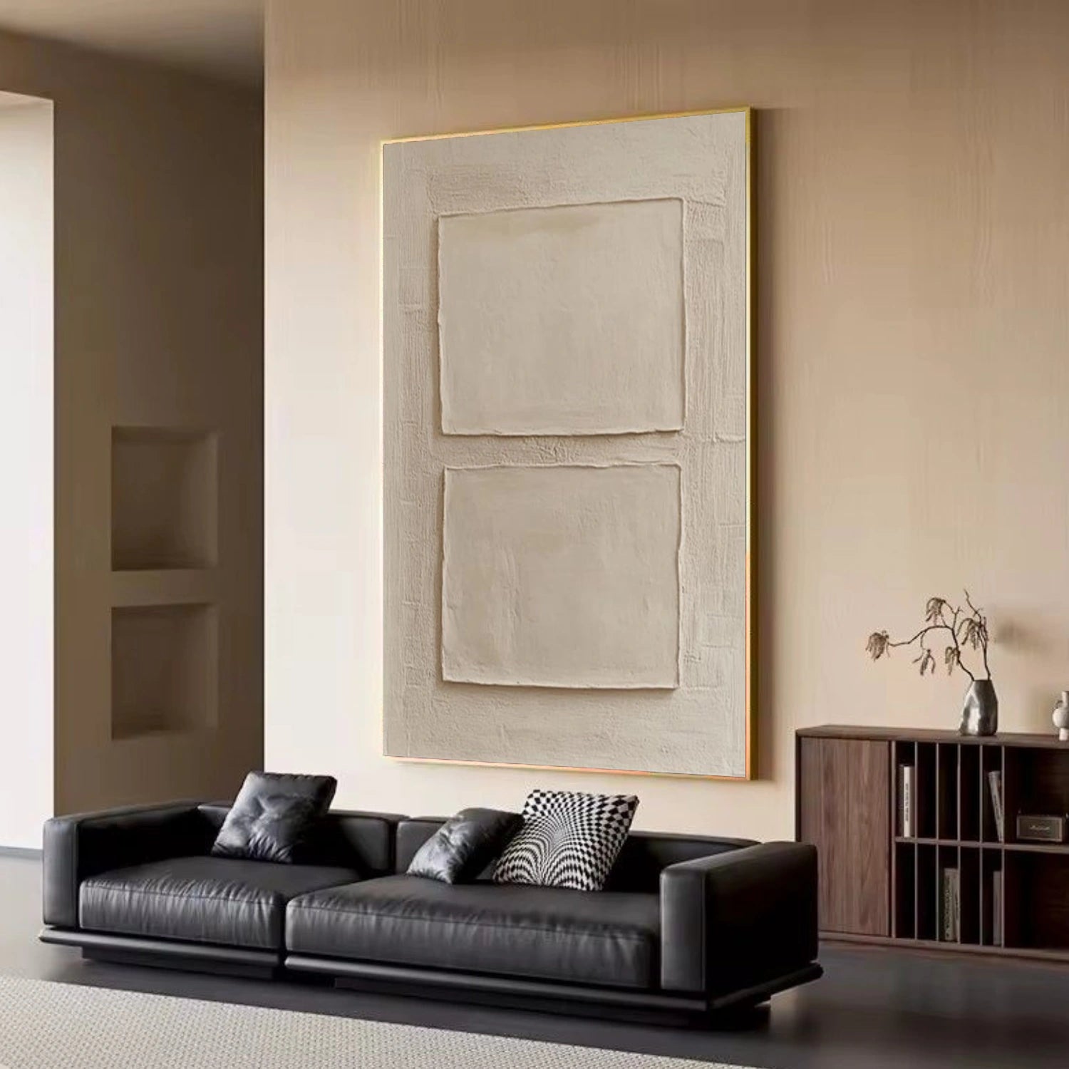 White Textured Minimalist Wall Art #WT235