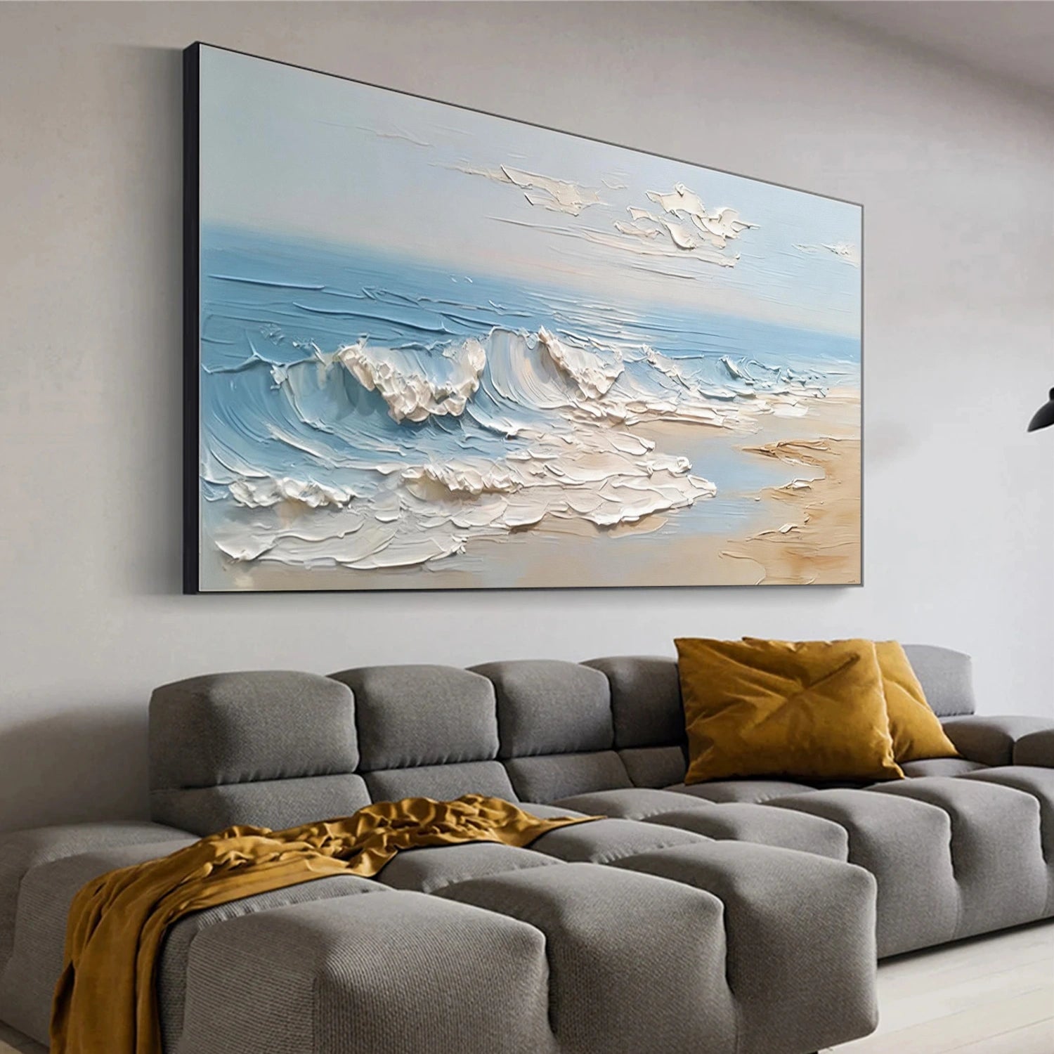 Sky And Ocean Abstract Textured Wall Art #SO412