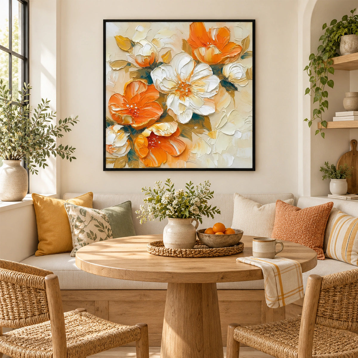 Tree And Flower Abstract Textured Wall Art #TF224