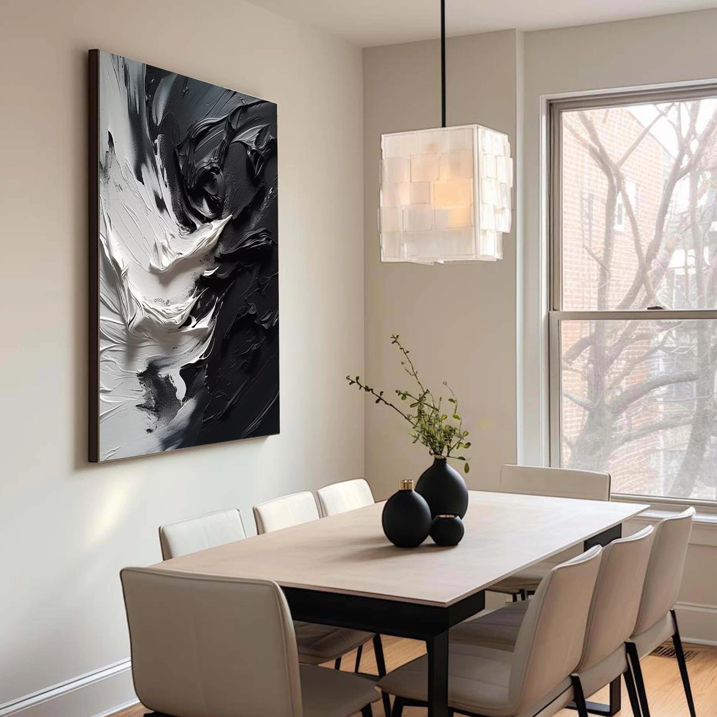 Black Textured Minimalist Wall Art #BT032