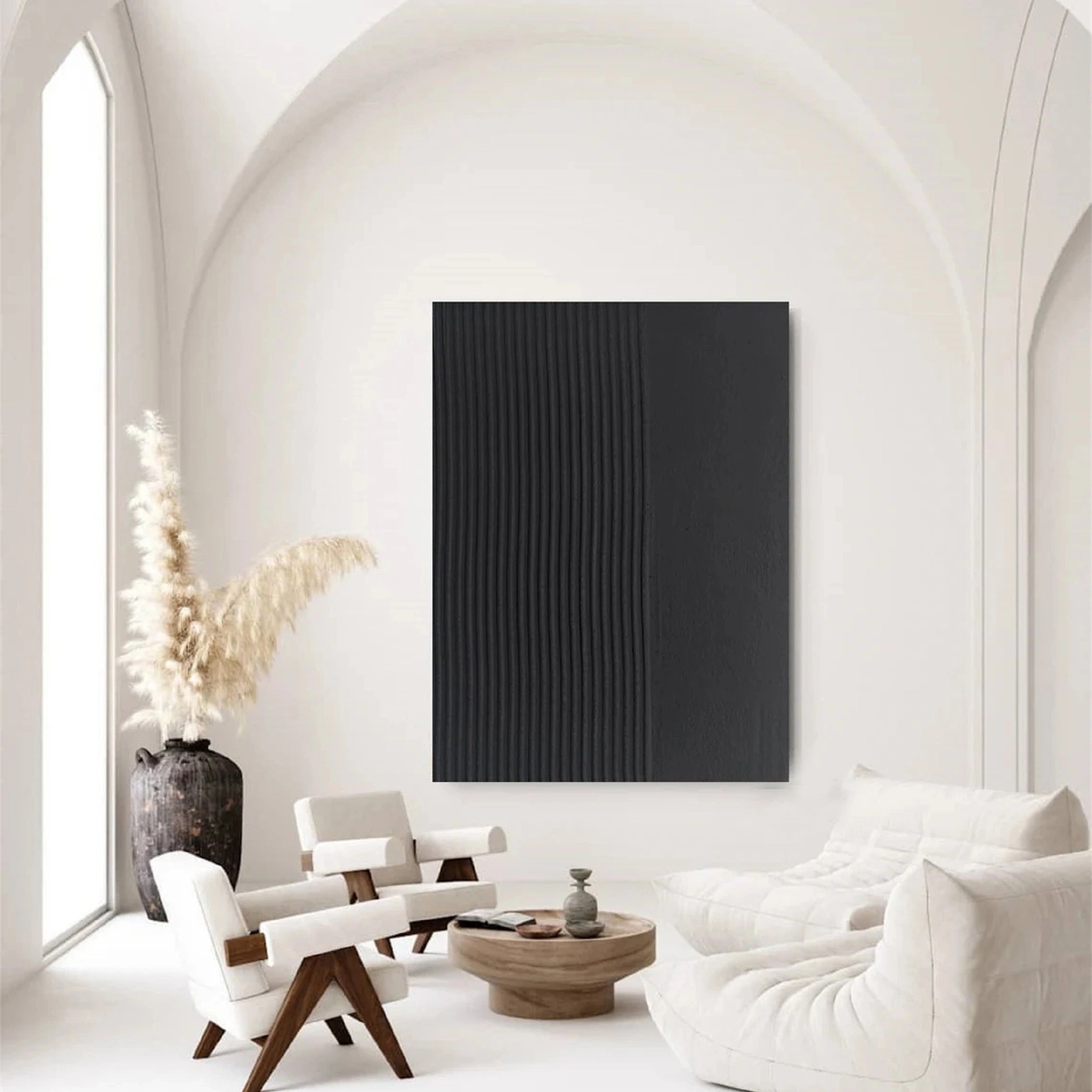 Black Textured Minimalist Wall Art #BT052