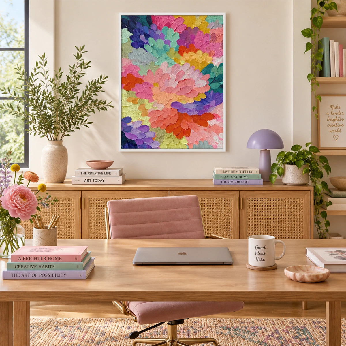 Tree And Flower Abstract Wall Art #TF222