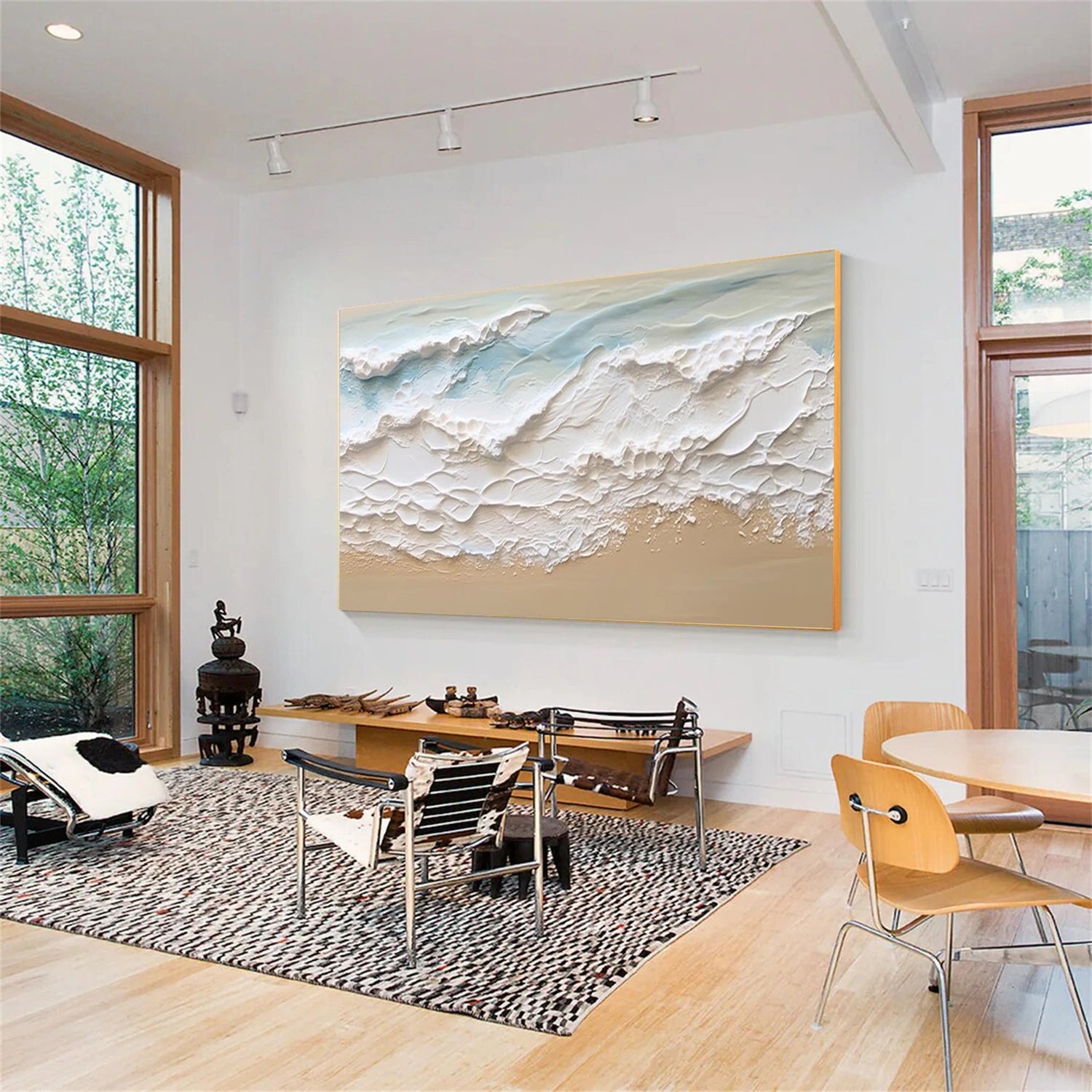Sky And Ocean Abstract Textured Wall Art #SO273