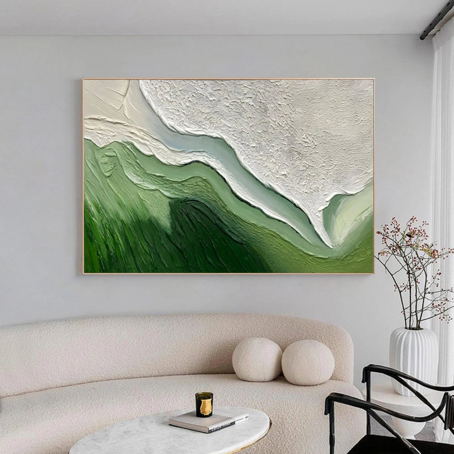 Green Textured Minimalist Wall Art #GT047