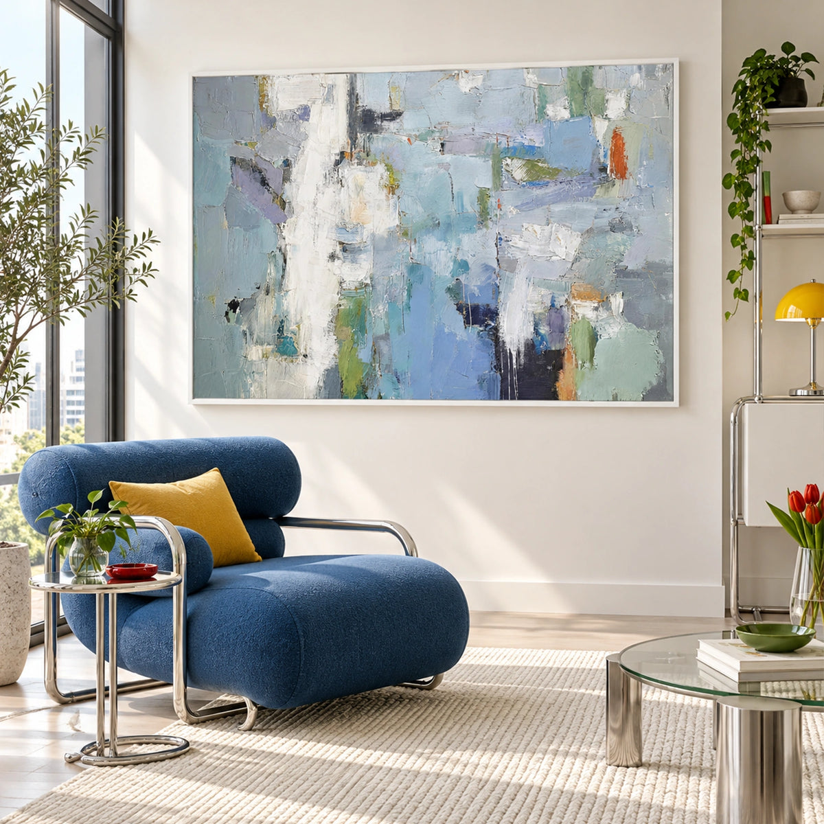 Blue Abstract Wall Art #AW262