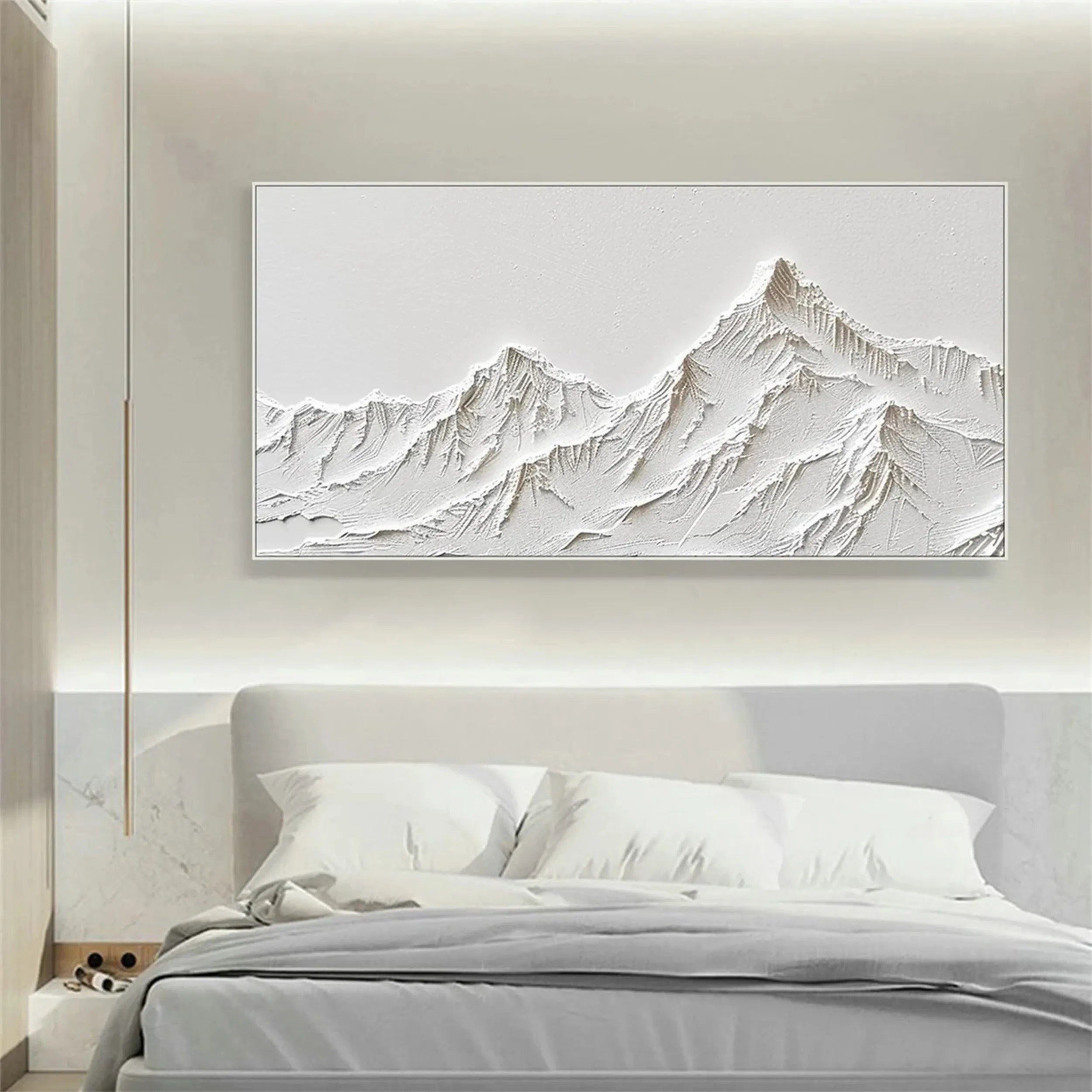 White Textured Minimalist Wall Art #WT127
