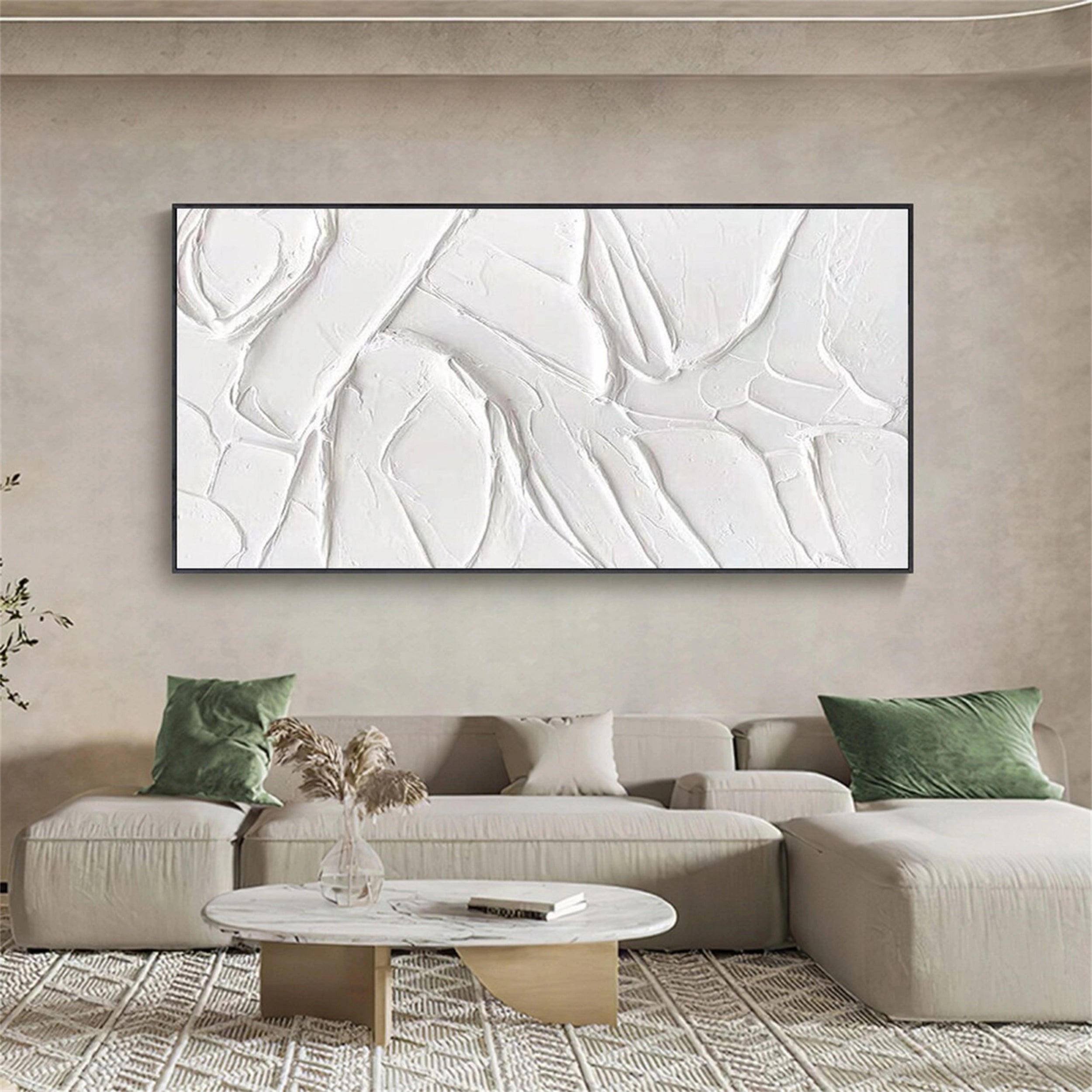 White Textured Minimalist Wall Art #WT068