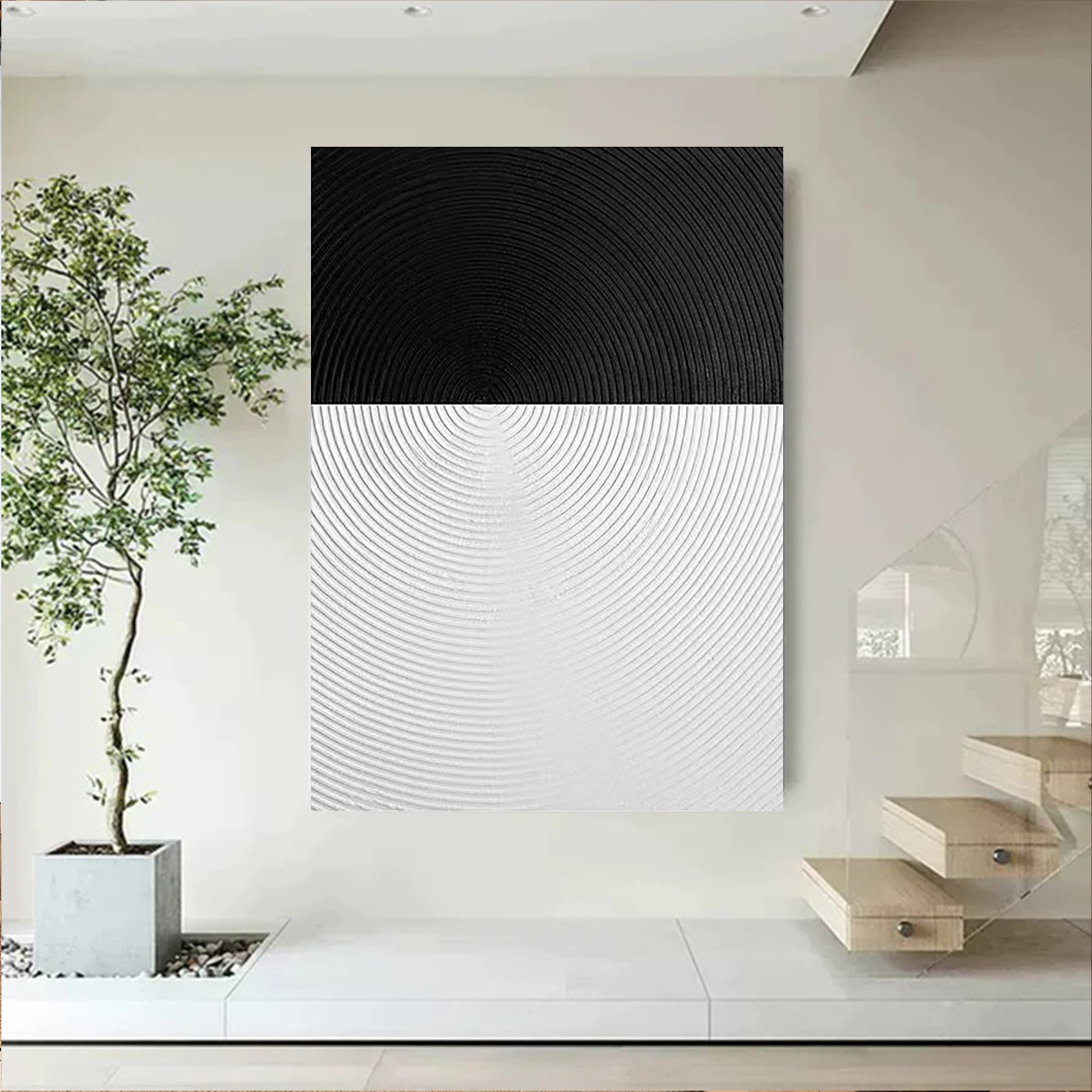 White Textured Minimalist Wall Art #WT087