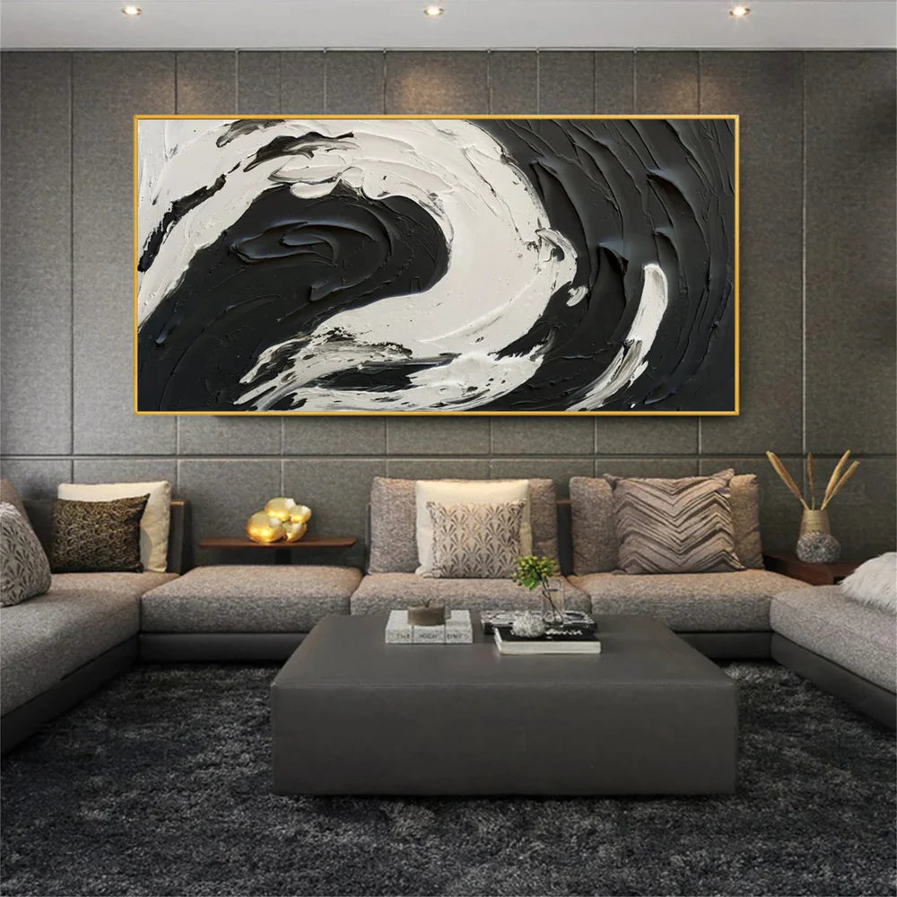 Black Textured Minimalist Wall Art #BT066