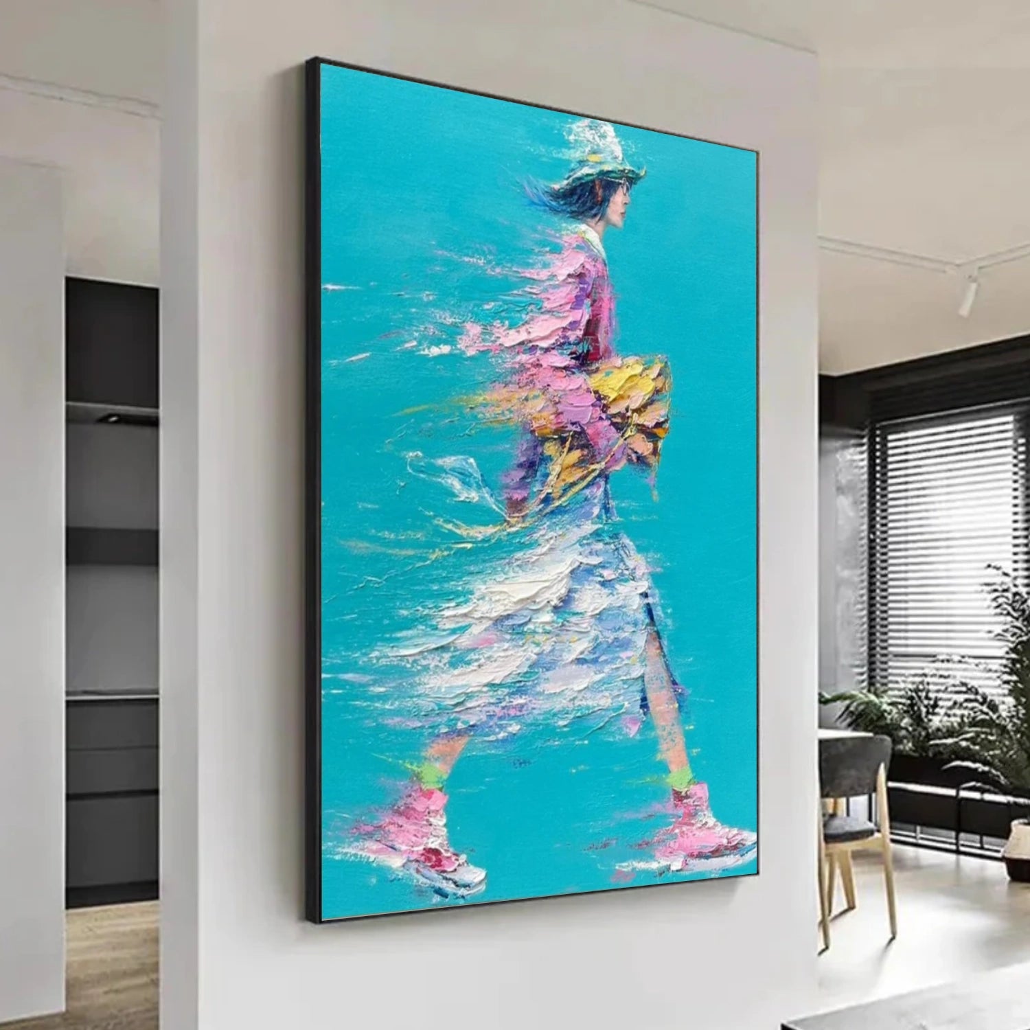 Colorful Abstract Portrait Textured Wall Art #WP013