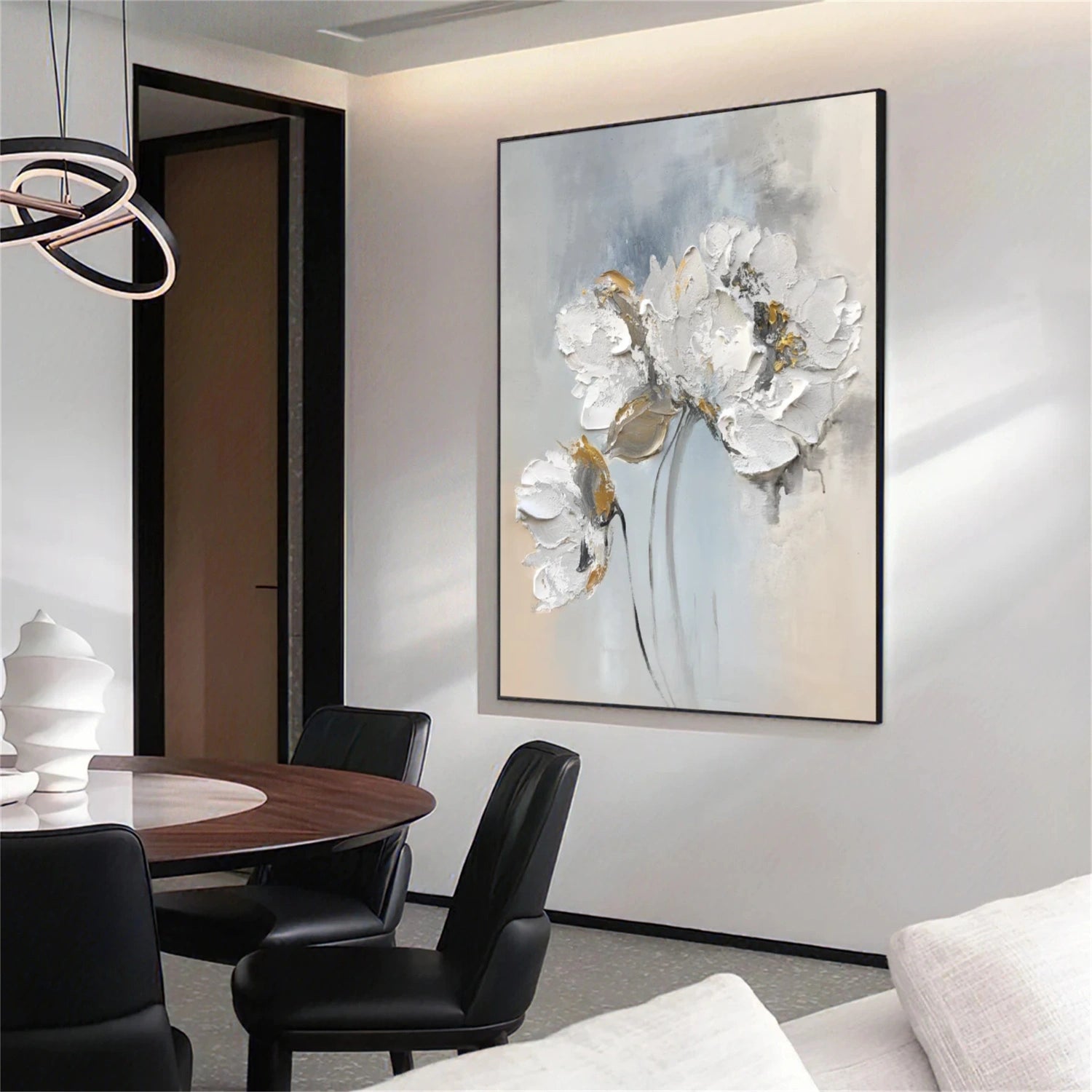 Tree And Flower Abstract Textured Wall Art #TF133