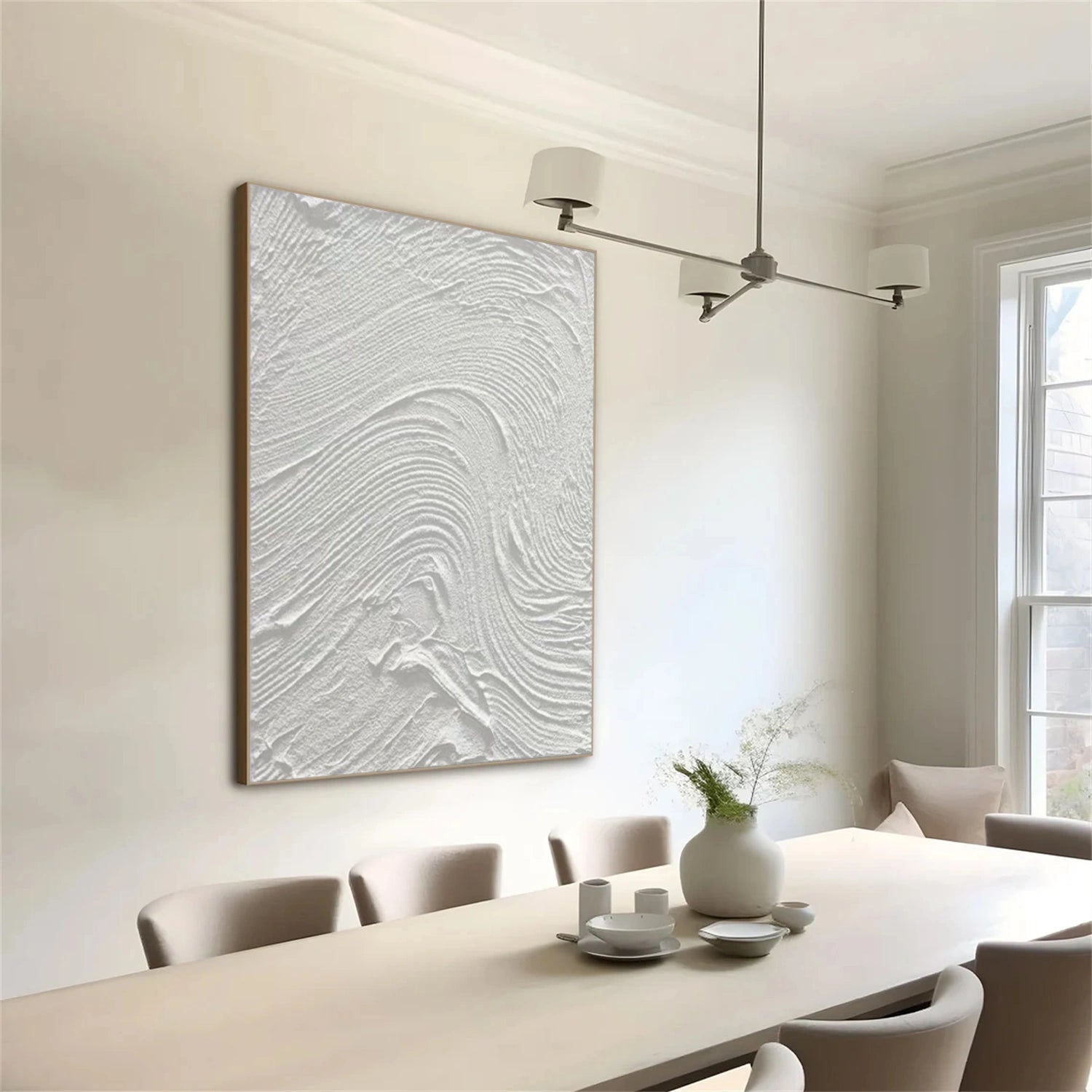 White Textured Minimalist Wall Art #WT207