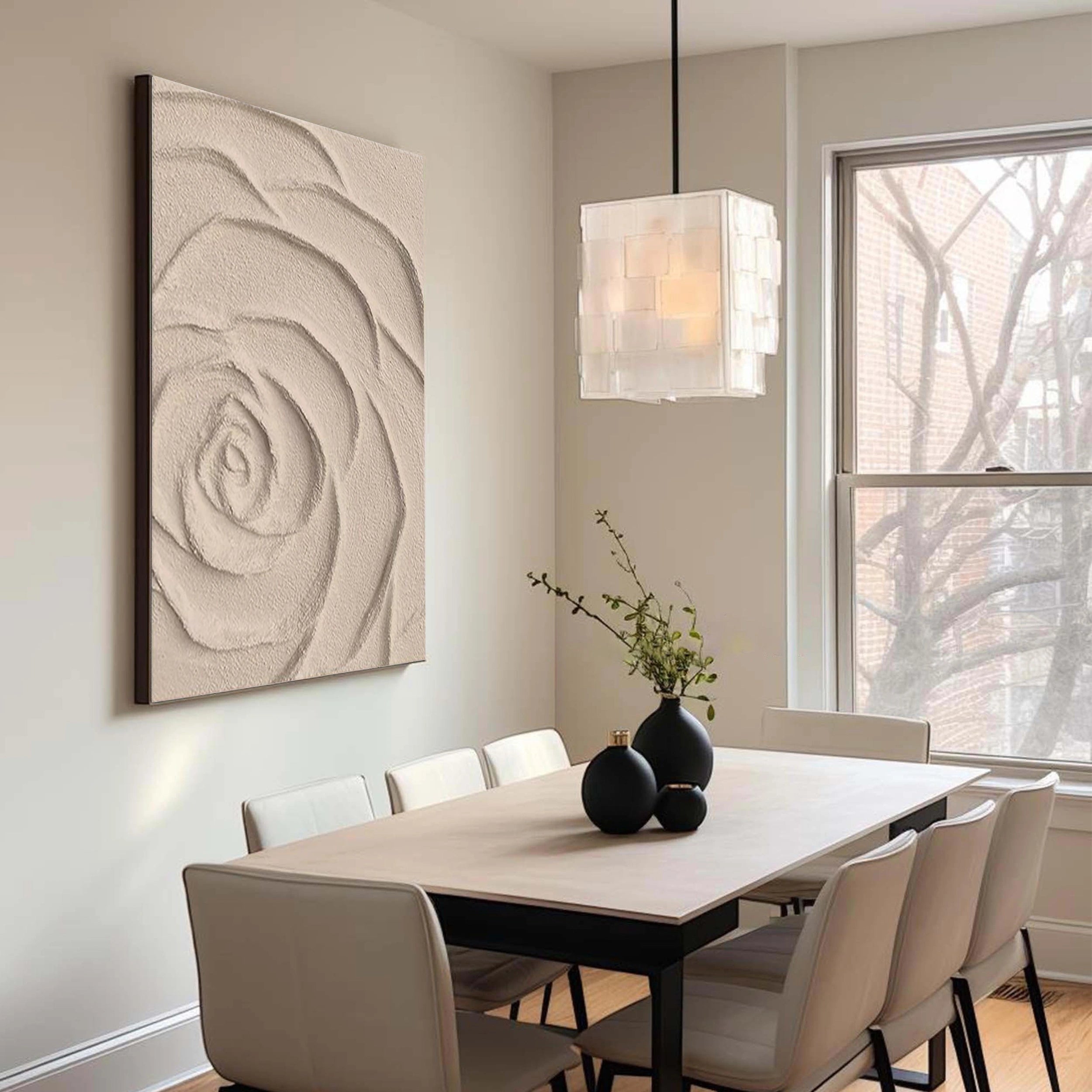 Beige & Brown Textured Minimalist Wall Art #BM022
