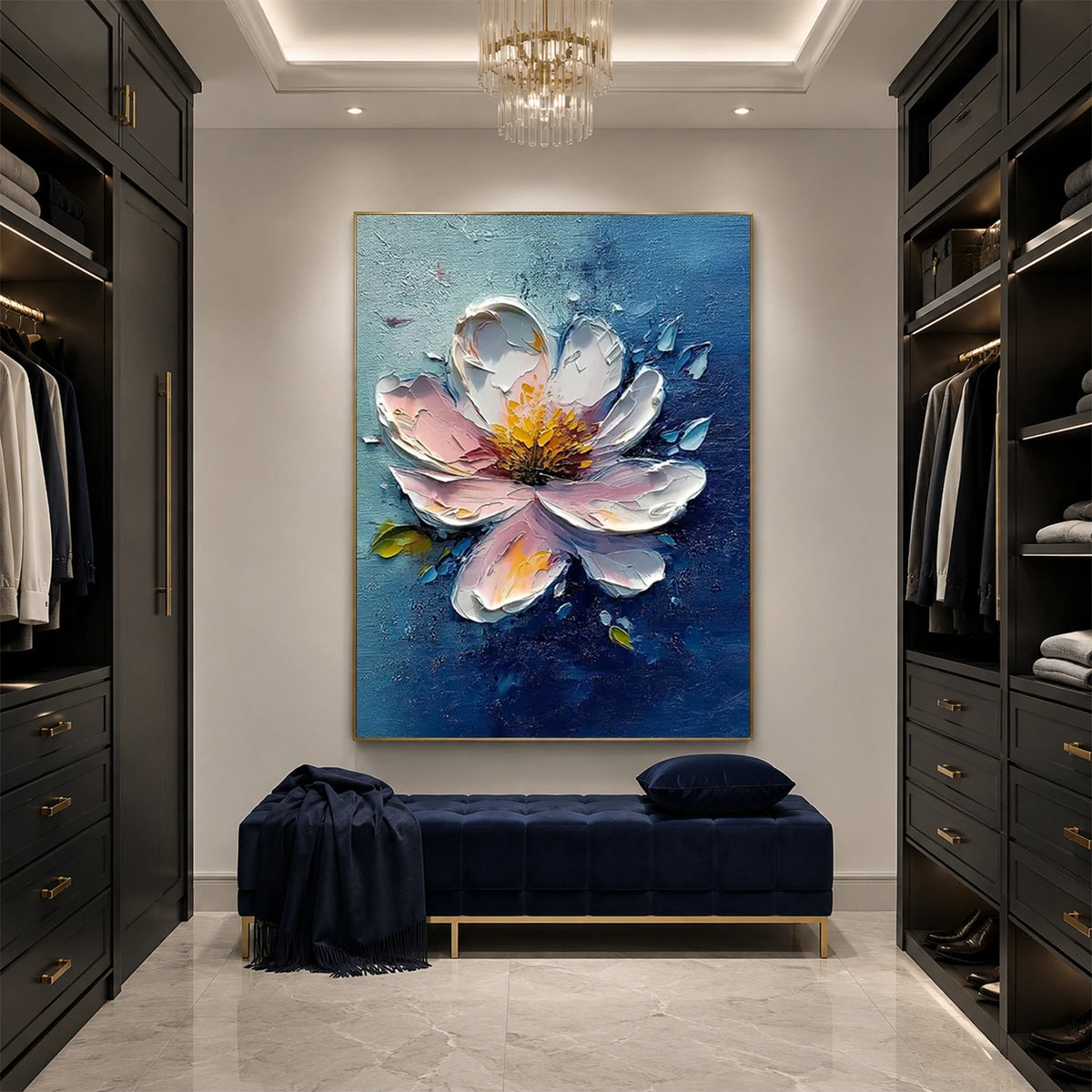 Tree And Flower Abstract Textured Wall Art #TF230