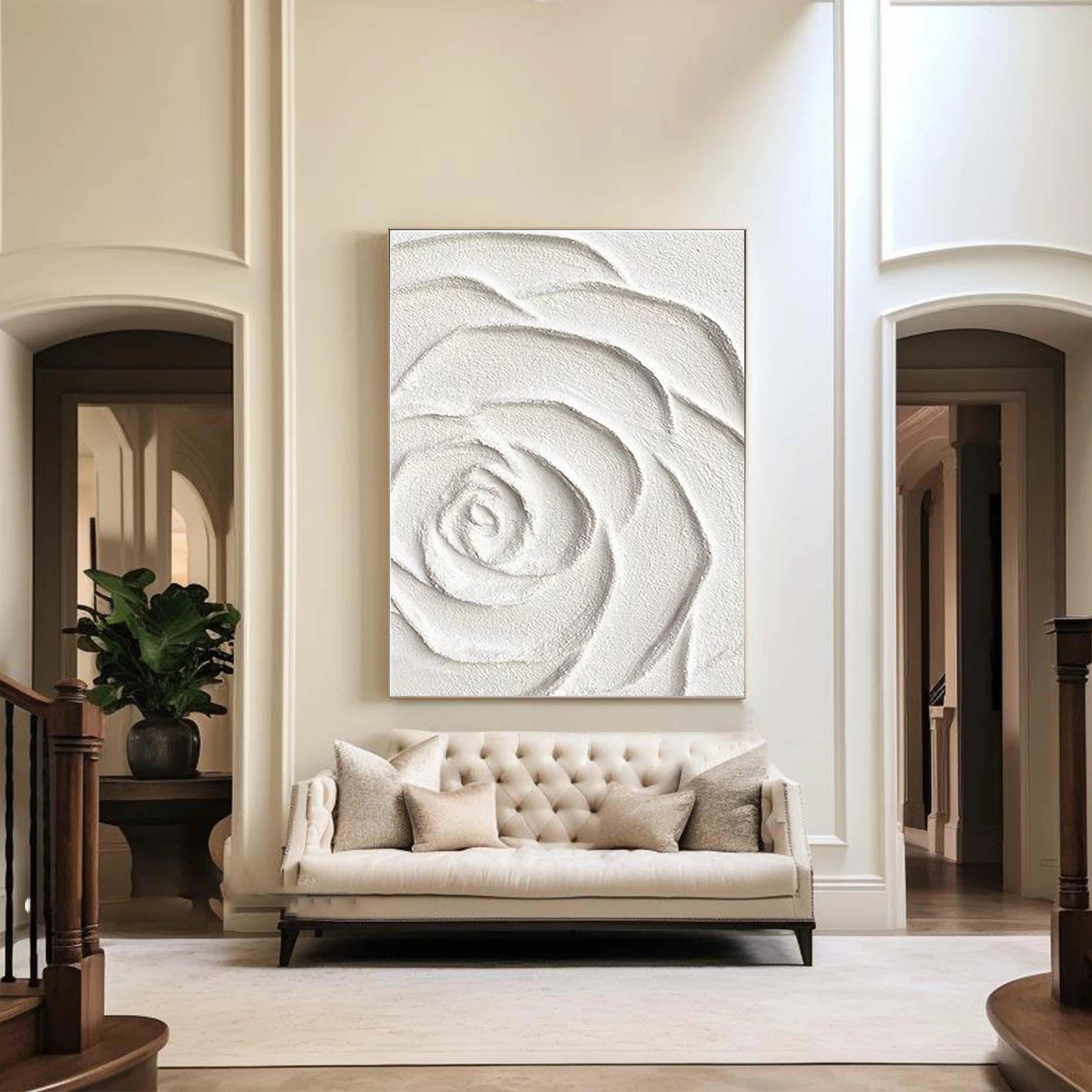 White Textured Minimalist Wall Art #WT054