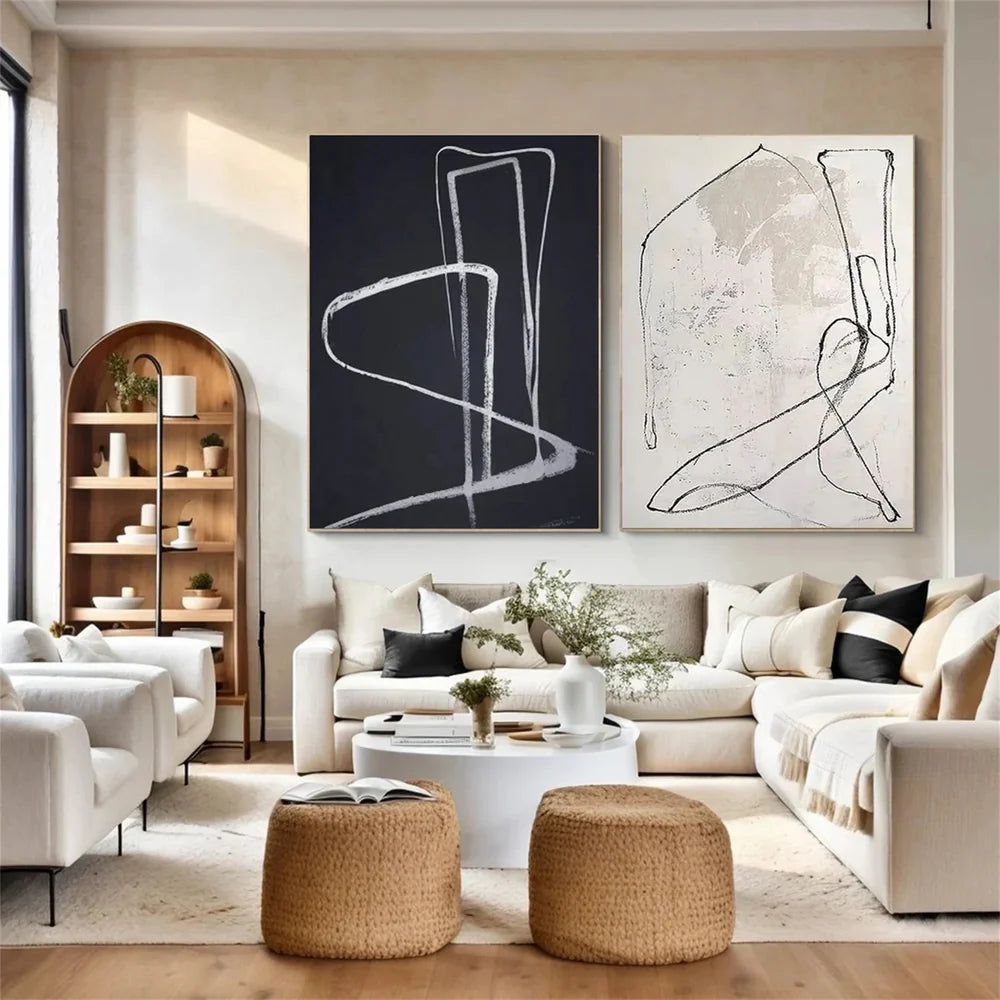 Wabi Sabi Abstract Wall Art Set of 2 #WA152