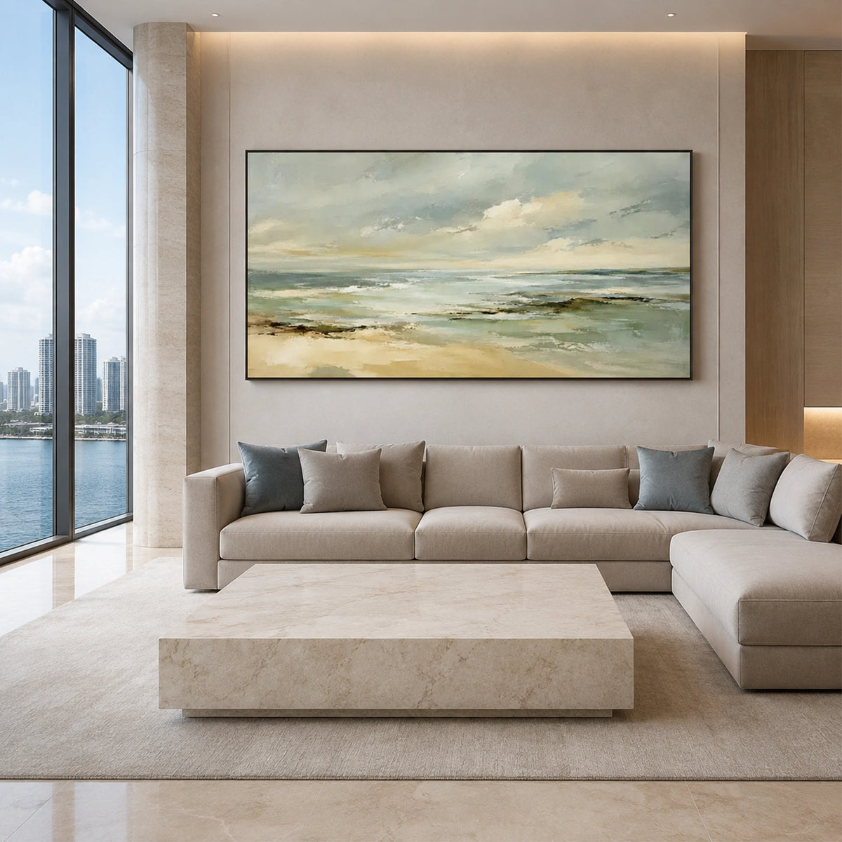 Sky And Ocean Abstract Wall Art #SO448