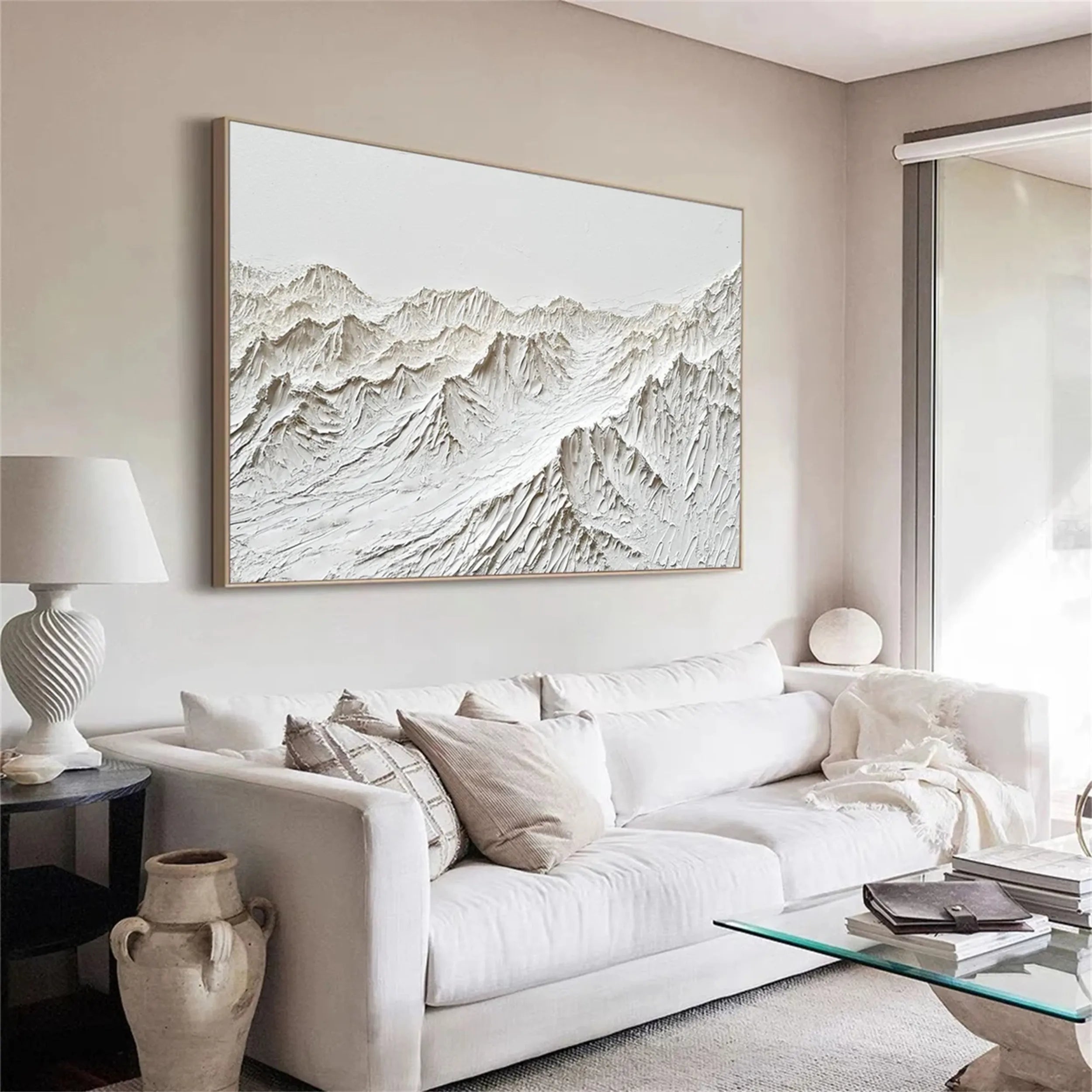 White Textured Minimalist Wall Art #WT126