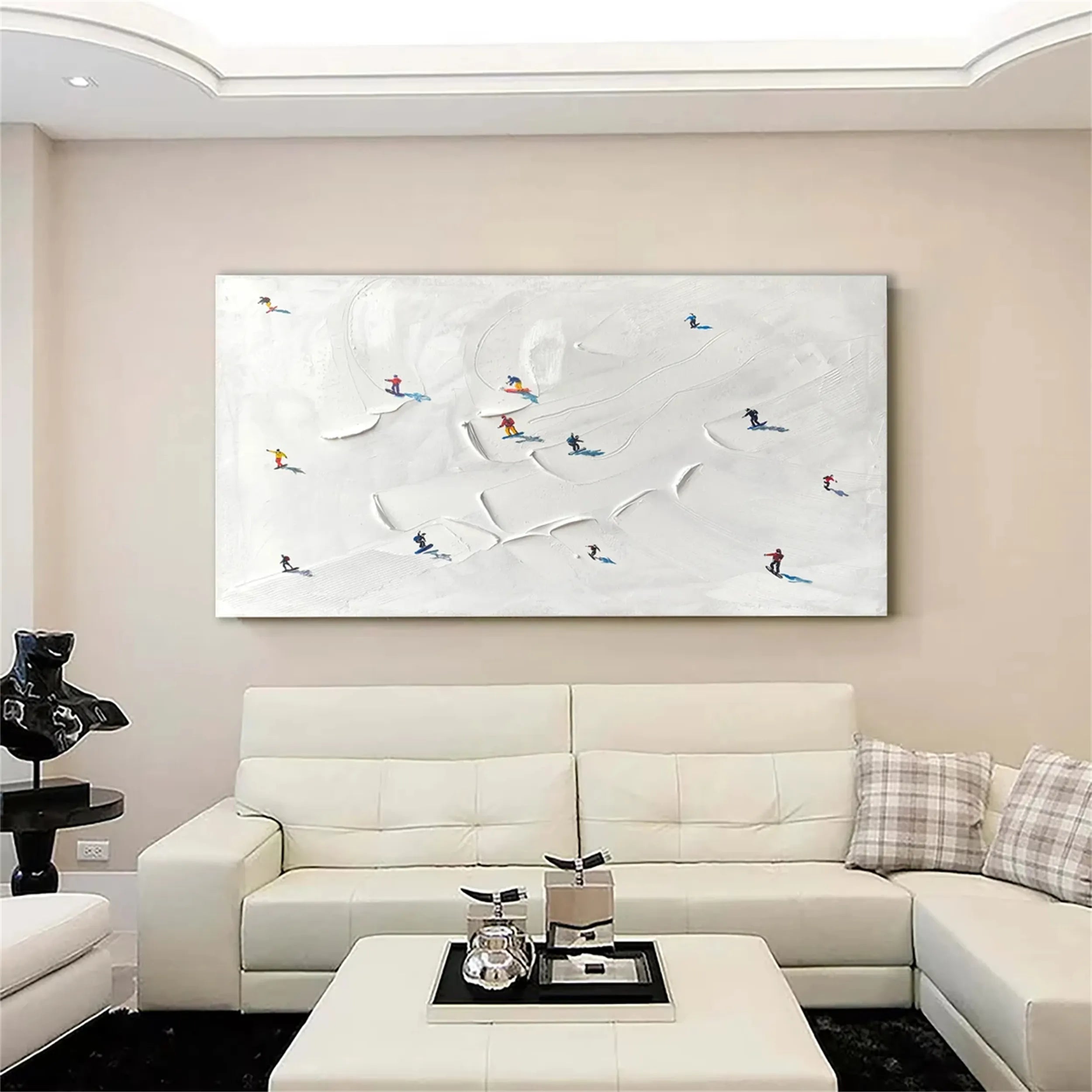 White Textured Minimalist Wall Art #WT154