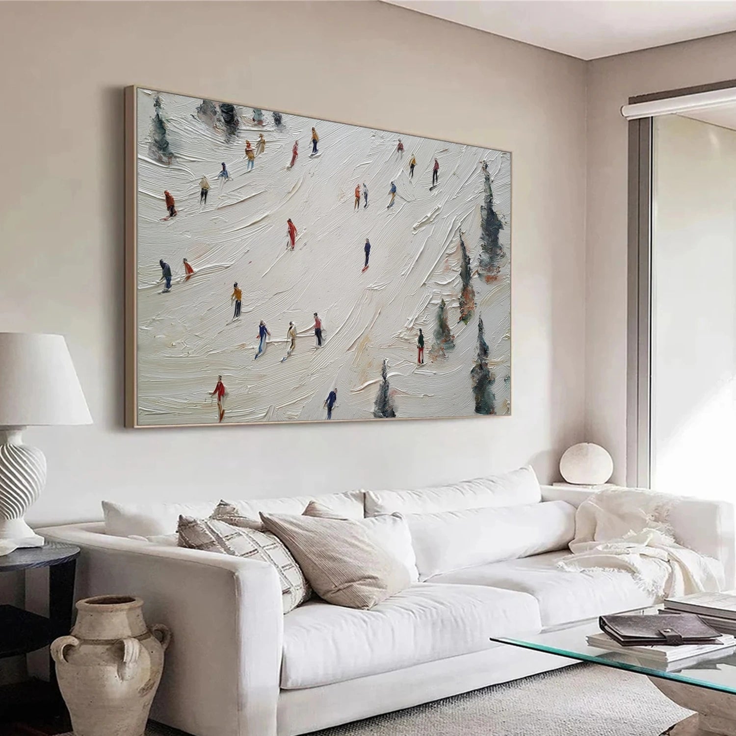 Skiing Sport Textured Wall Art #BA041