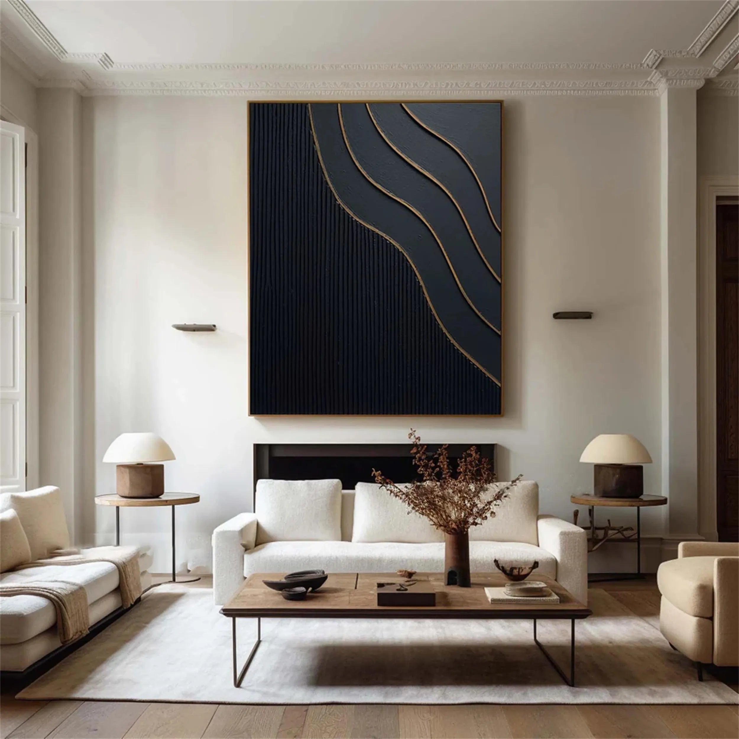 Black Textured Minimalist Wall Art #BT060