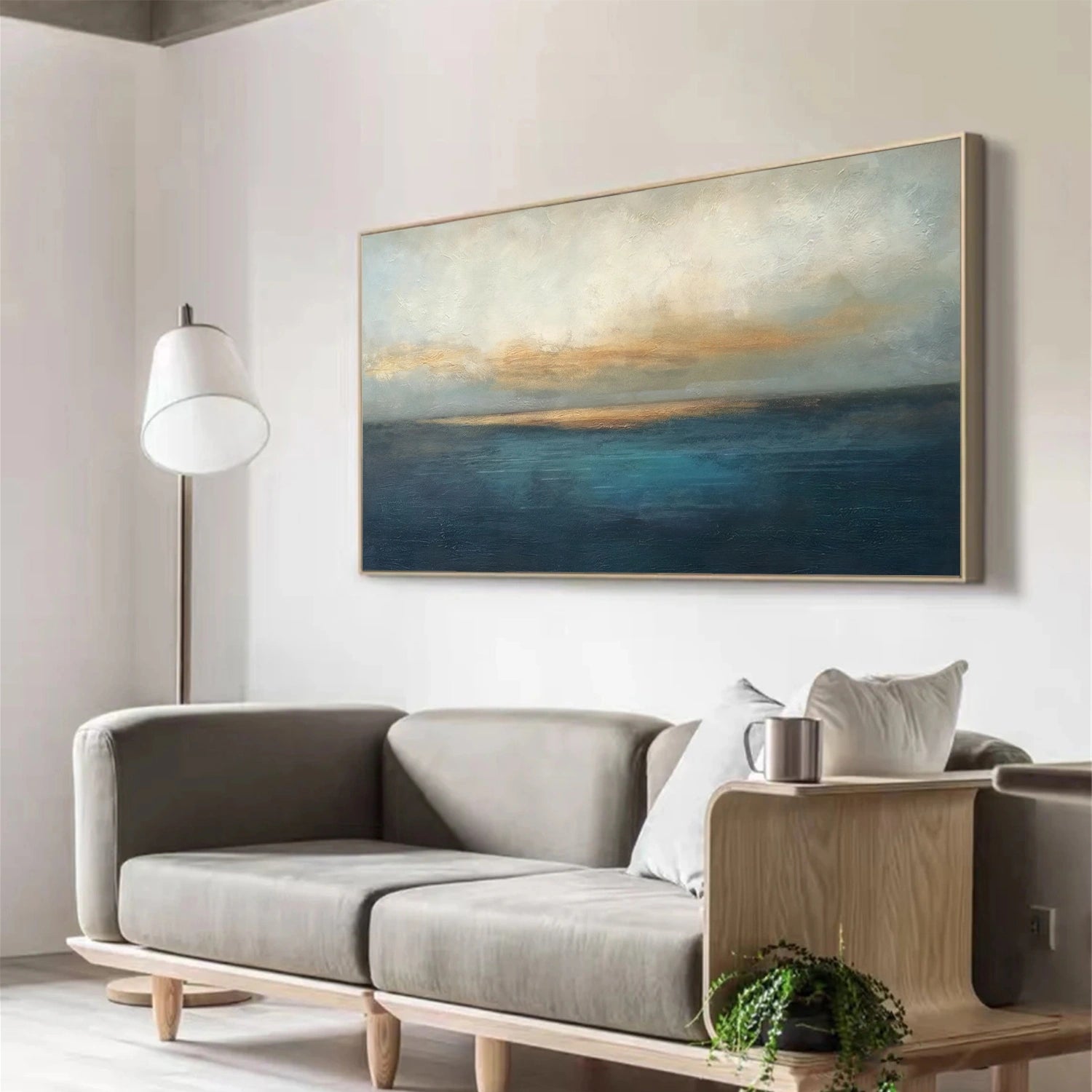 Blue and Gold Abstract Wall Art #AW196