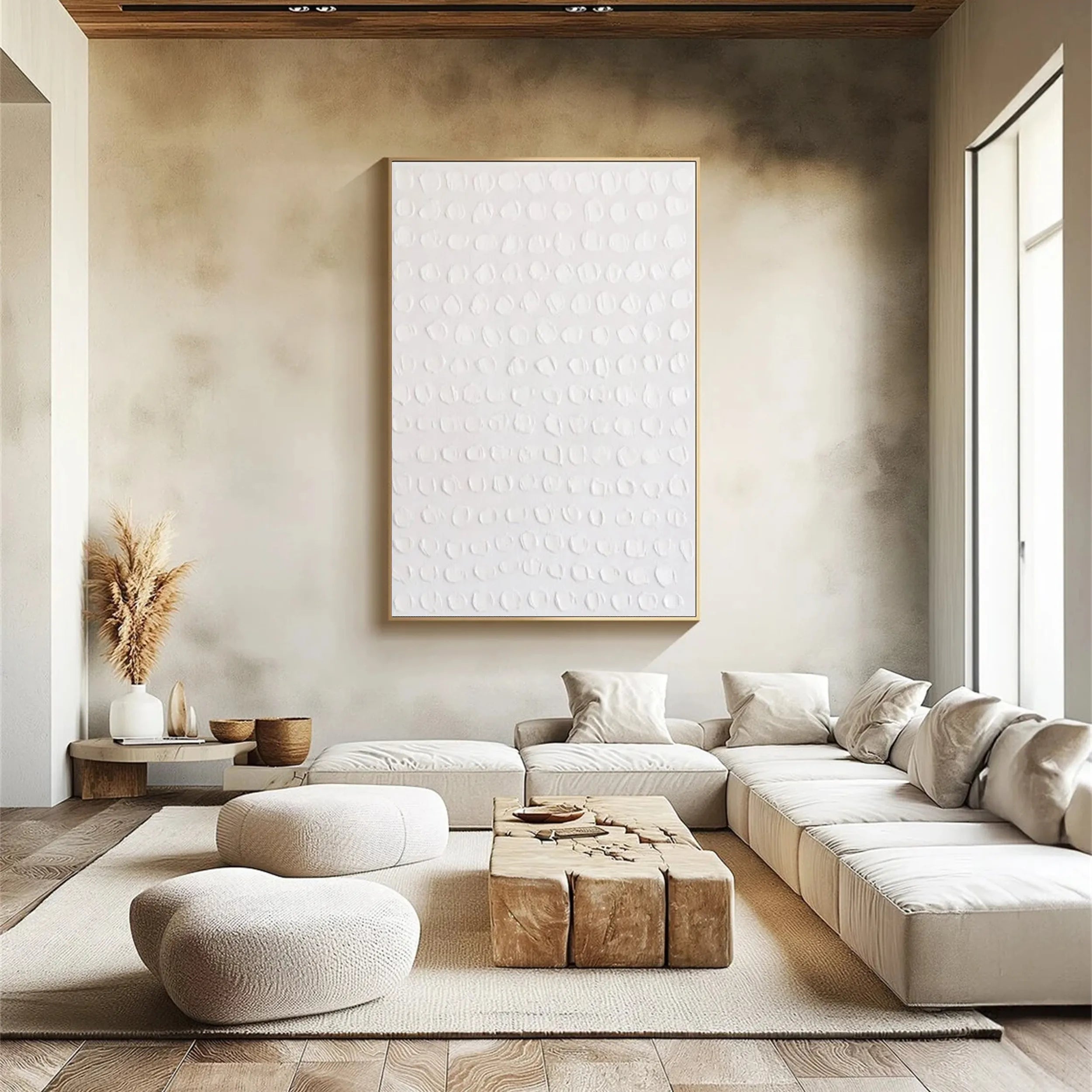White Textured Minimalist Wall Art #WT101