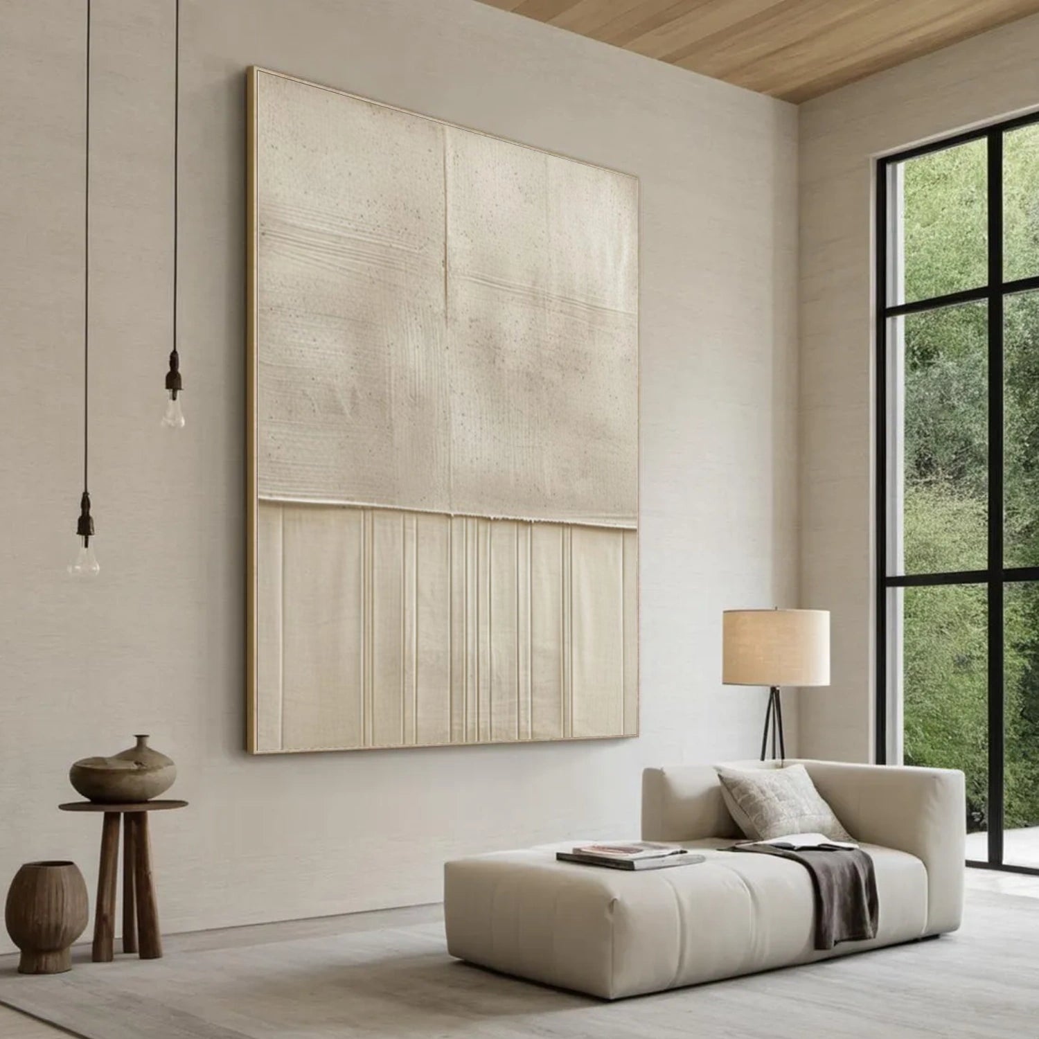 Beige & Brown Textured Minimalist Wall Art #BM035