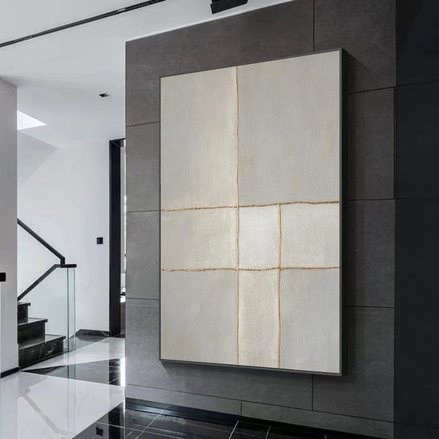Beige and Grey Textured Minimalist Wall Art #WT248