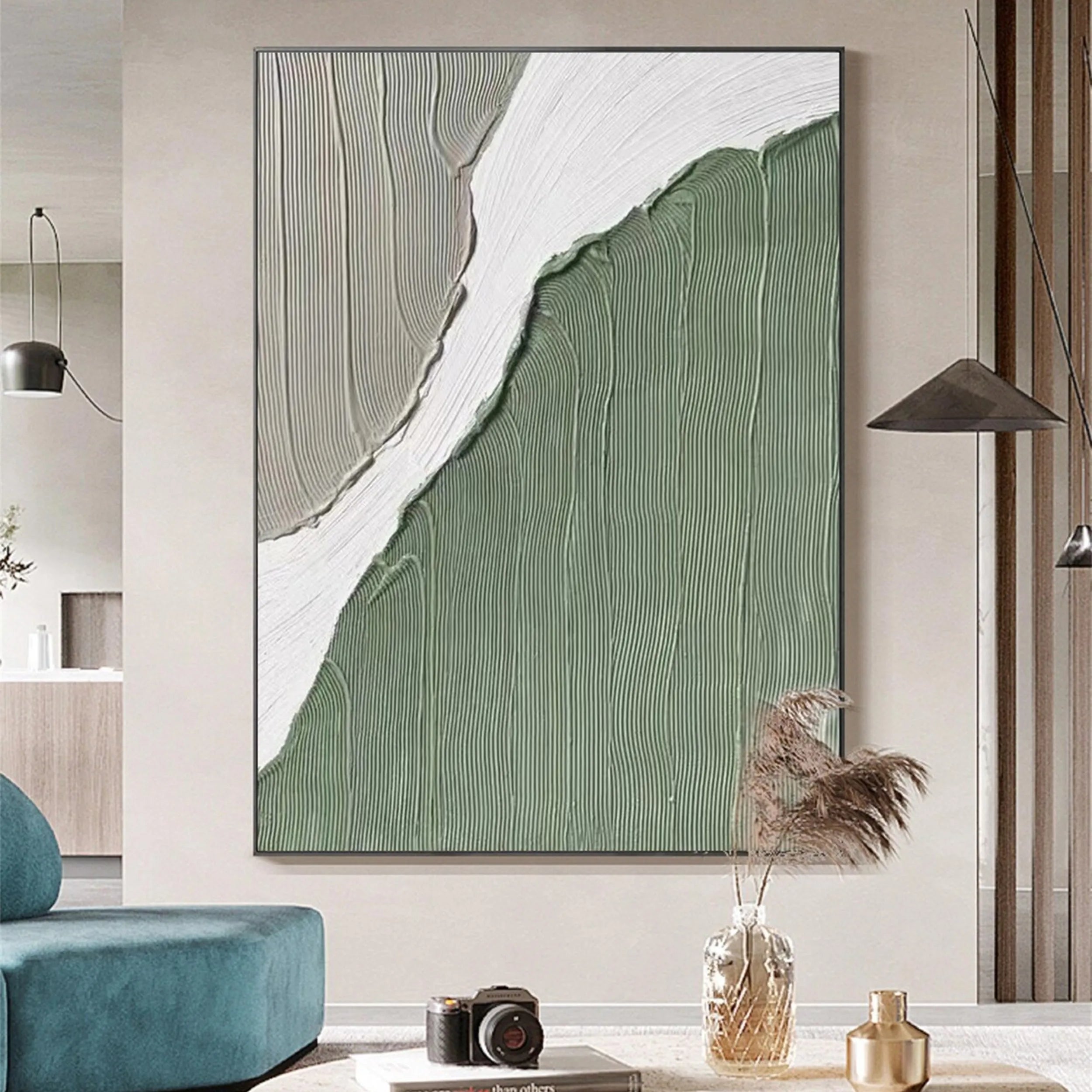 Green Textured Minimalist Wall Art #GT024
