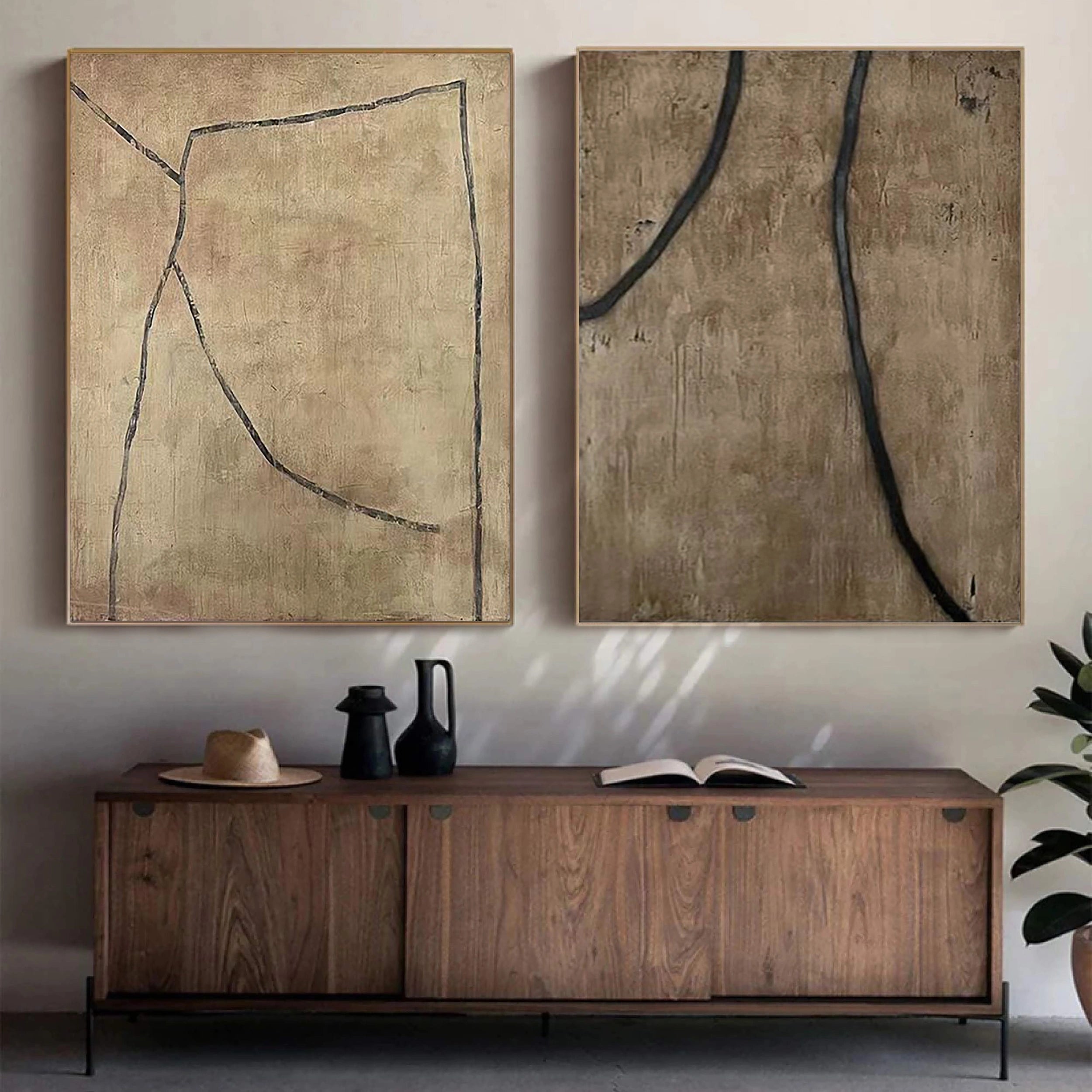Wabi Sabi Abstract Wall Art Set of 2 #WA088
