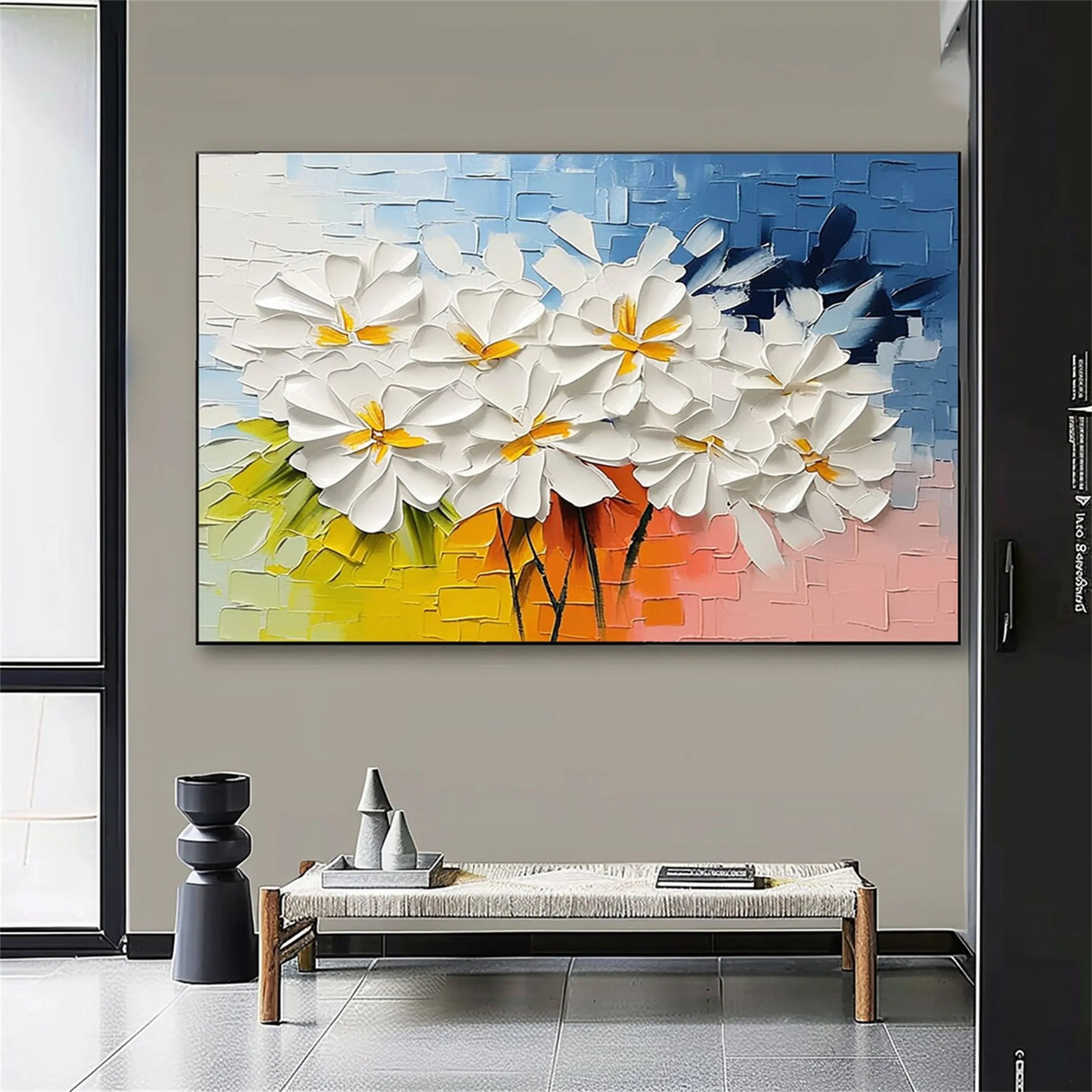 Colorful Tree And Flower Painting #TF010