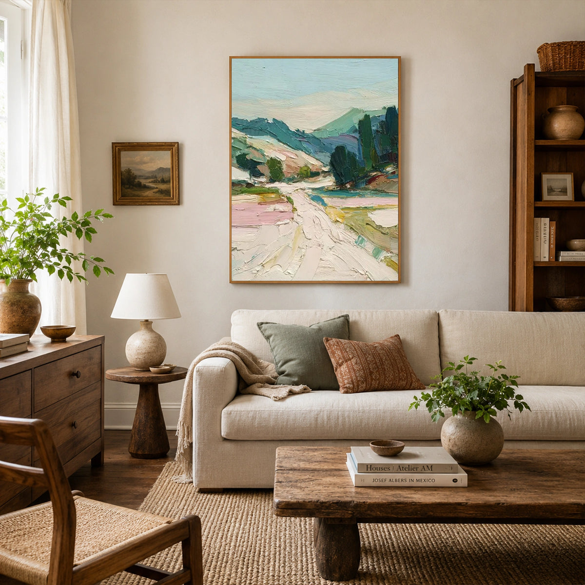 Tree And Flower Abstract Textured Wall Art #TF236