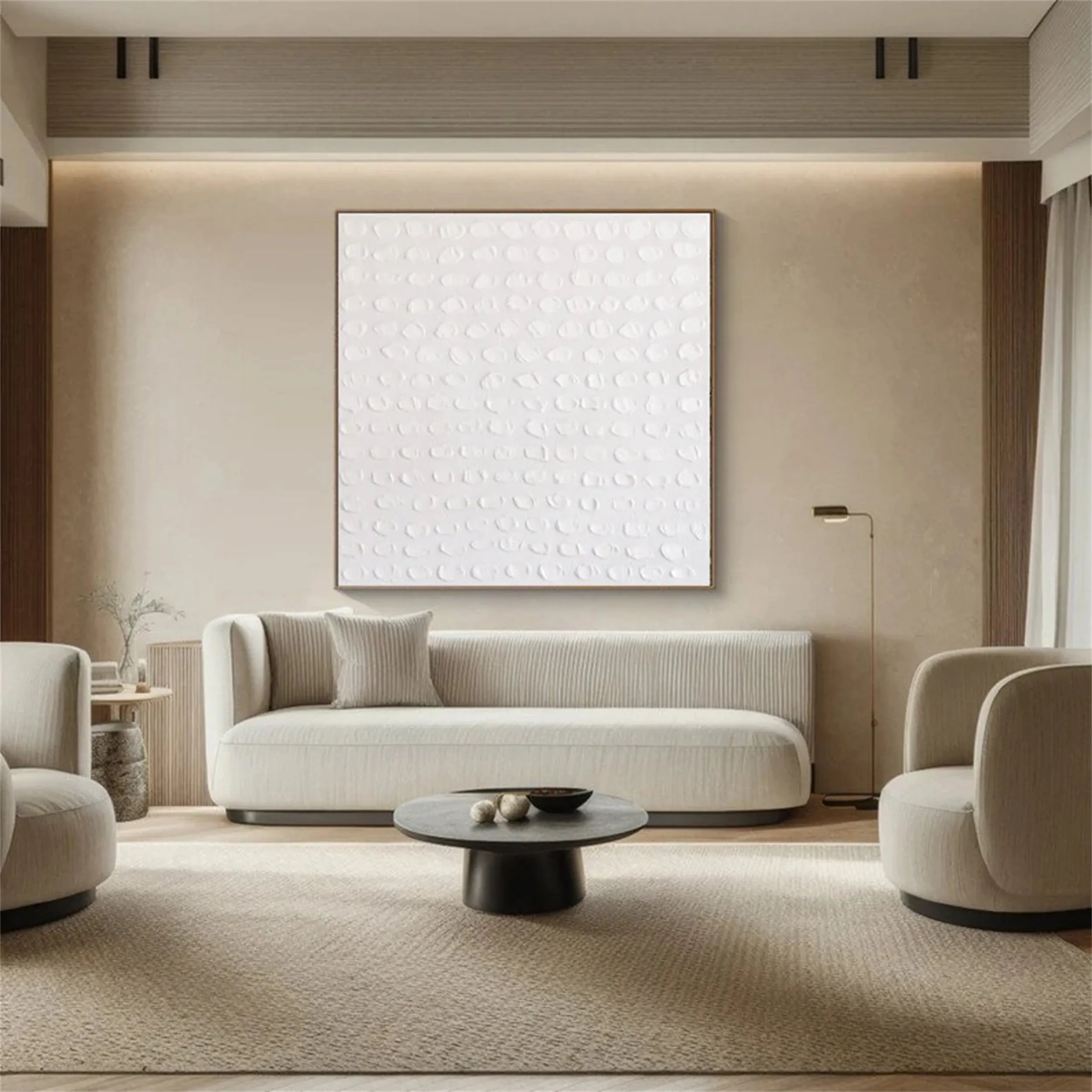 White Textured Minimalist Wall Art #WT102