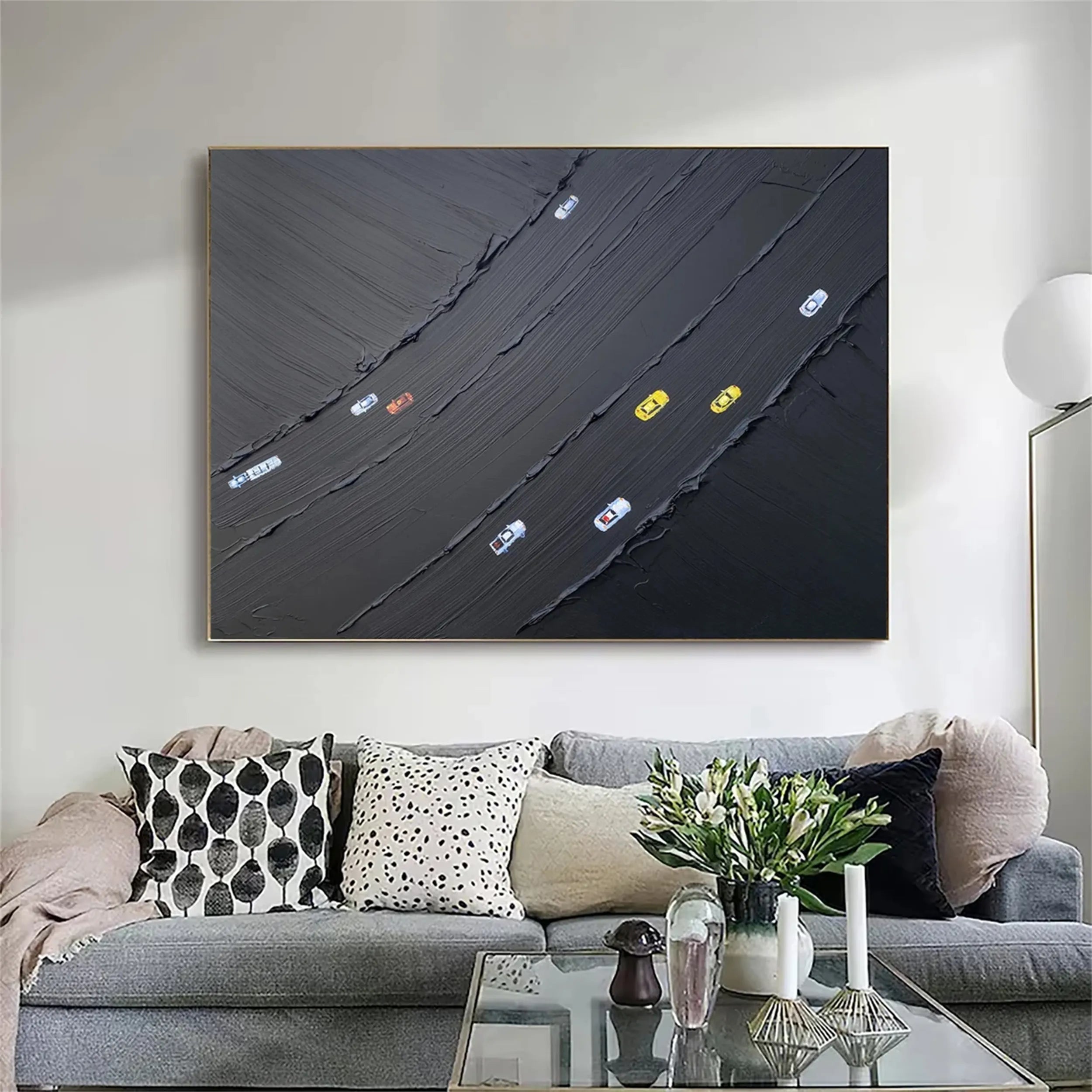 Black Textured Minimalist Wall Art #BT065