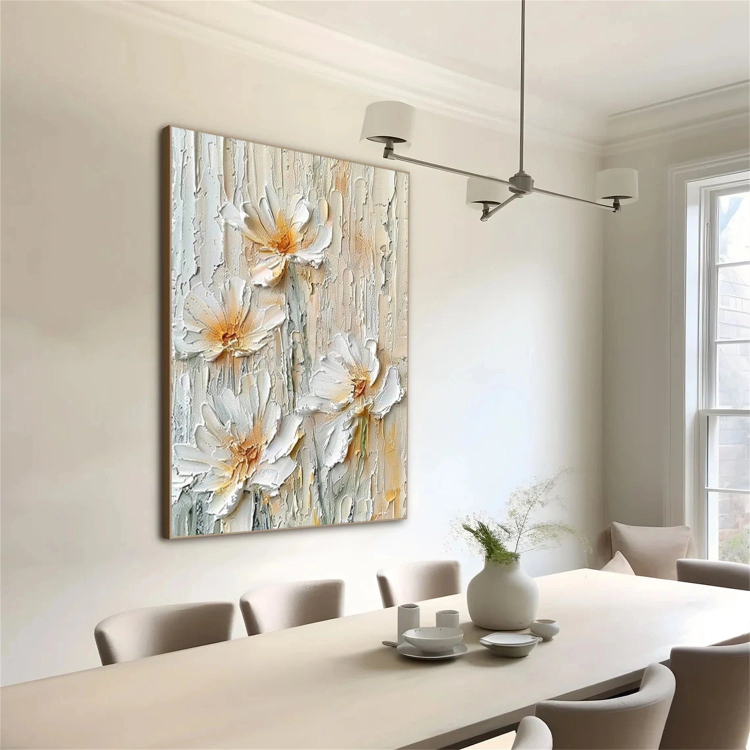 Tree And Flower Abstract Textured Wall Art #TF185