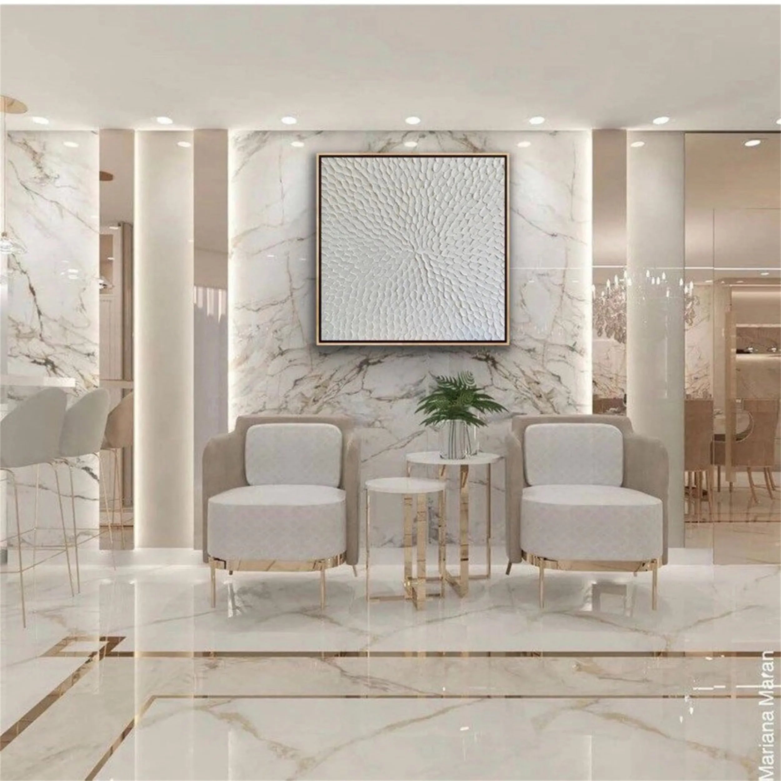 White Textured Minimalist Wall Art #WT185