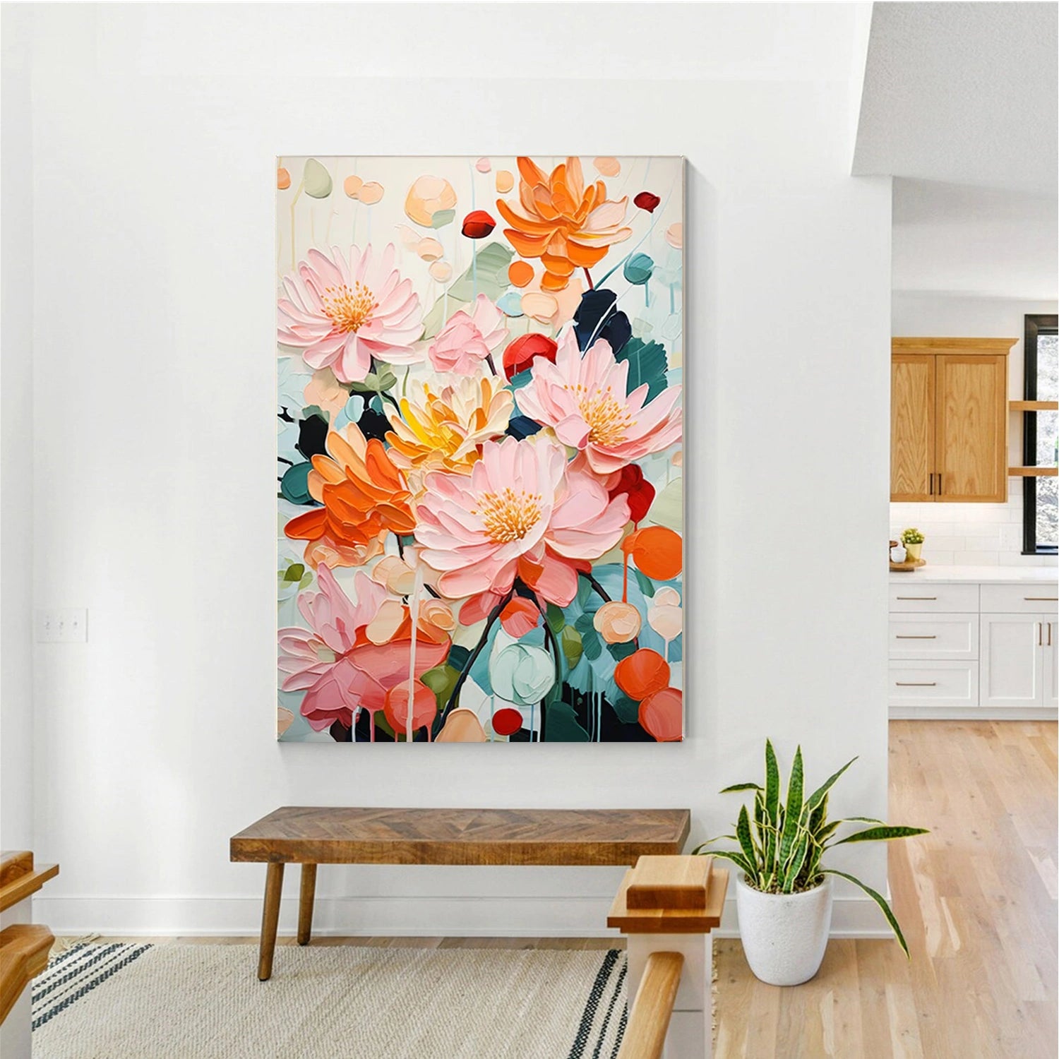 Colorful Tree And Flower Painting #TF094