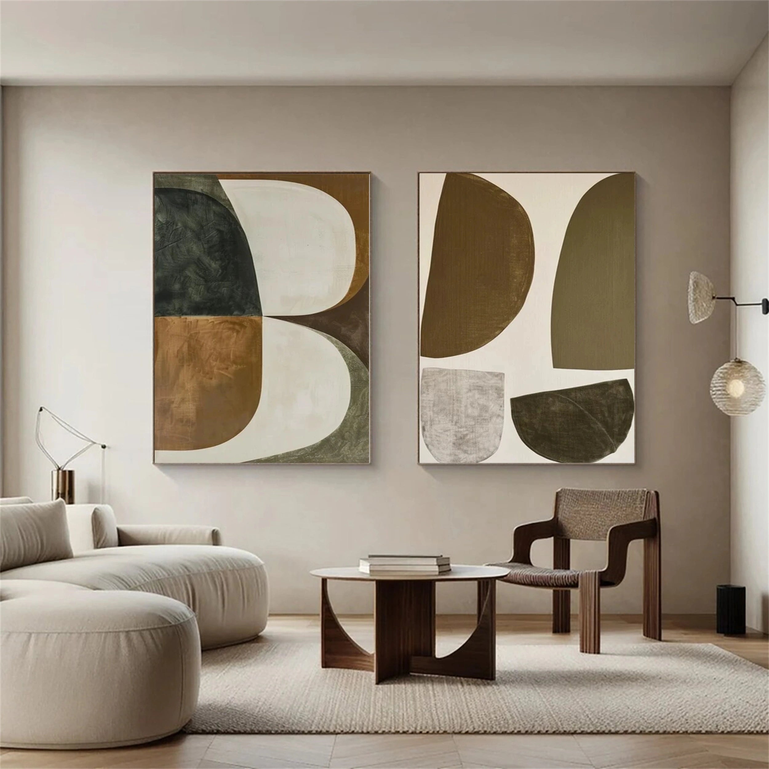 Wabi Sabi Abstract Wall Art Set of 2 #WA039