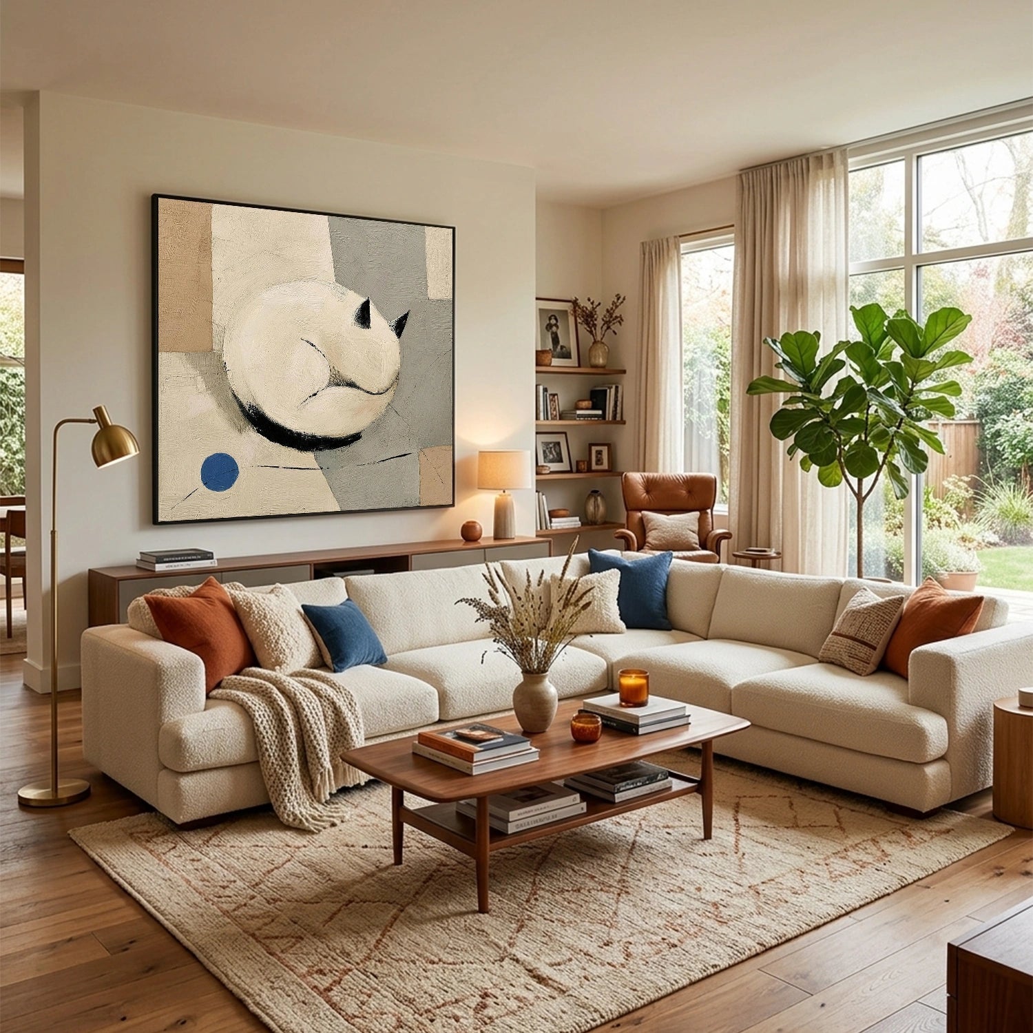 Abstract Animal Art Cat Wall Art #AT084