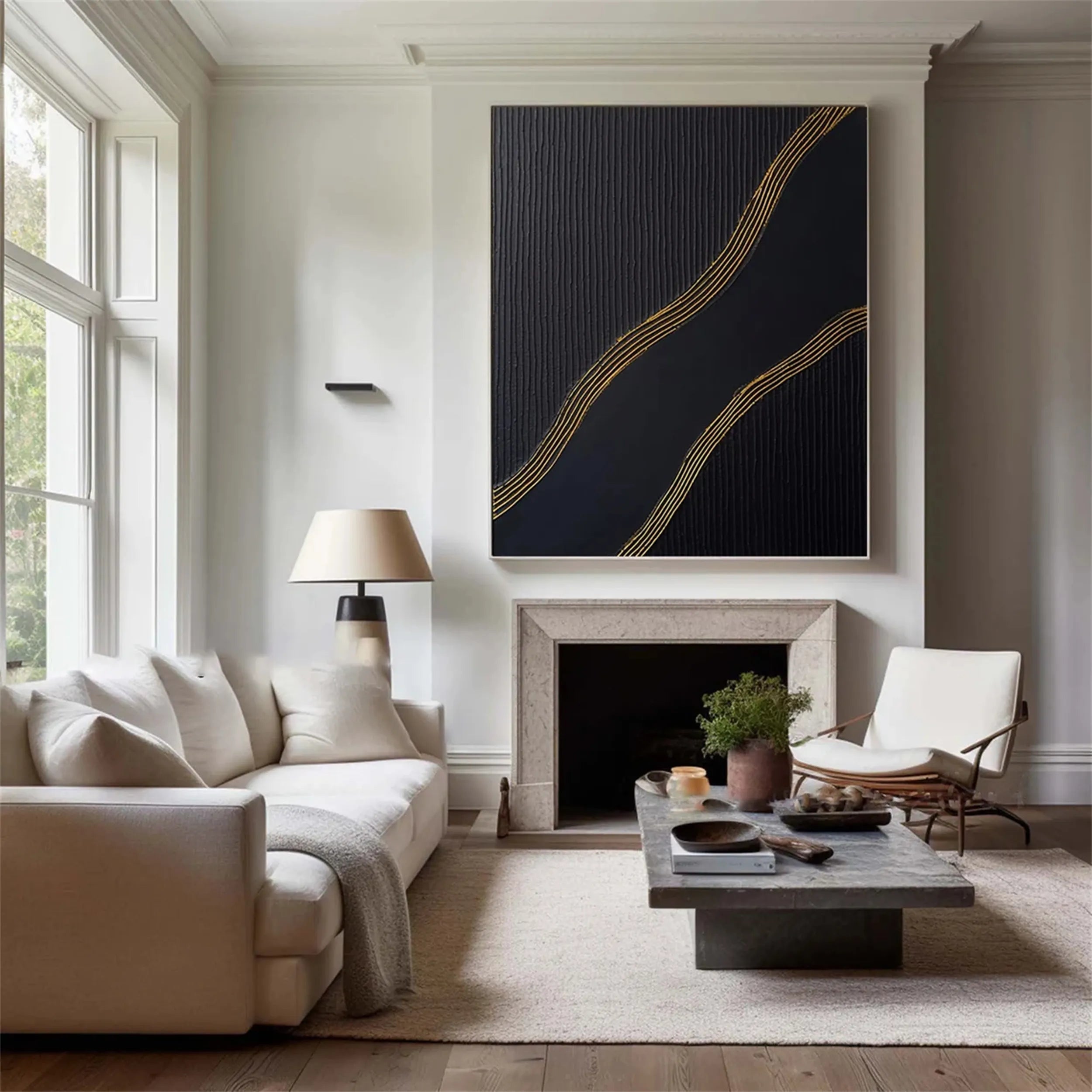 Black Textured Minimalist Wall Art #BT057