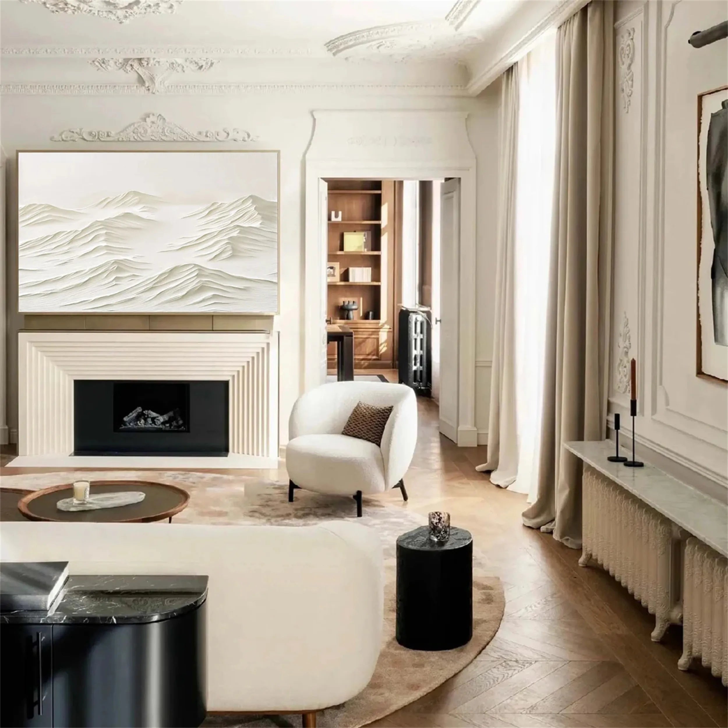 White Textured Minimalist Wall Art #WT129