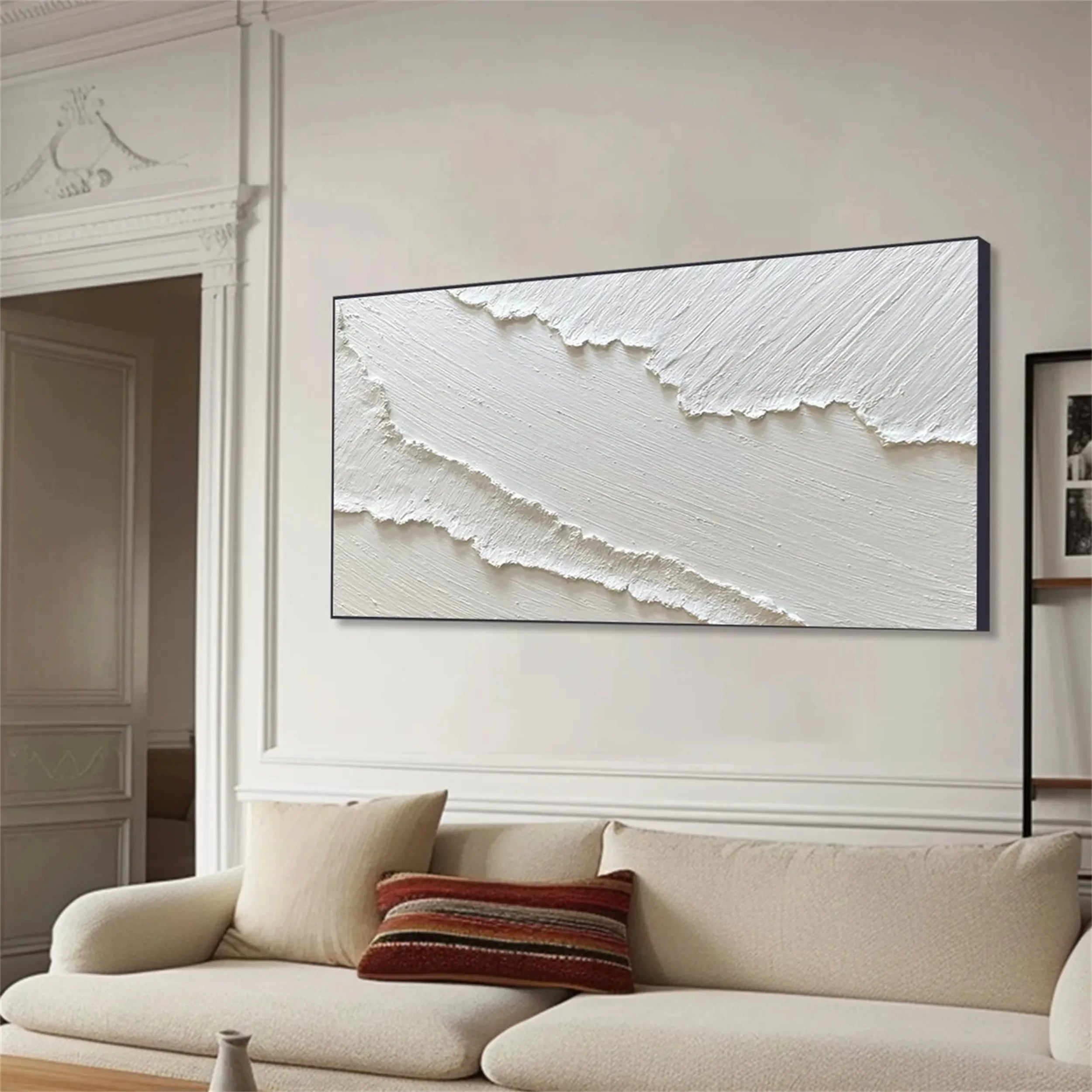 White Textured Minimalist Wall Art #WT095