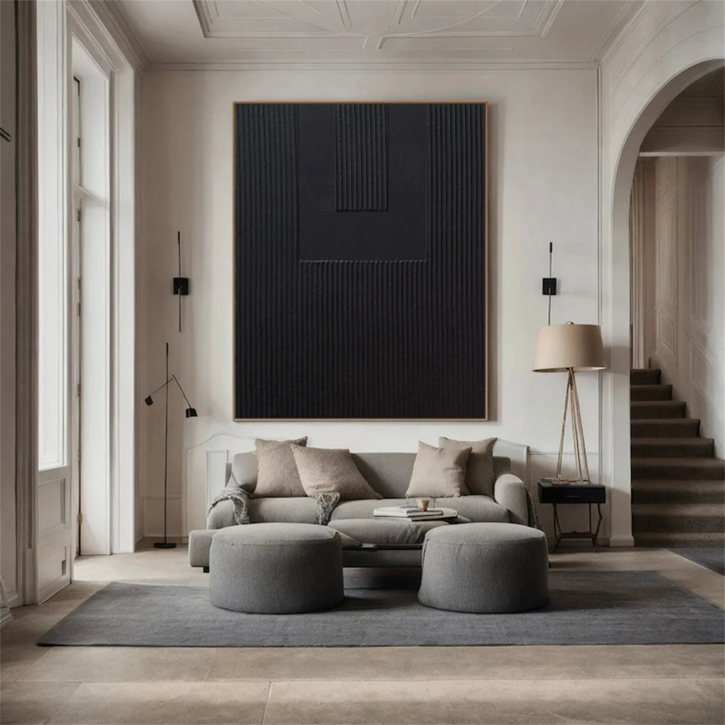 Black Textured Minimalist Wall Art #BT063