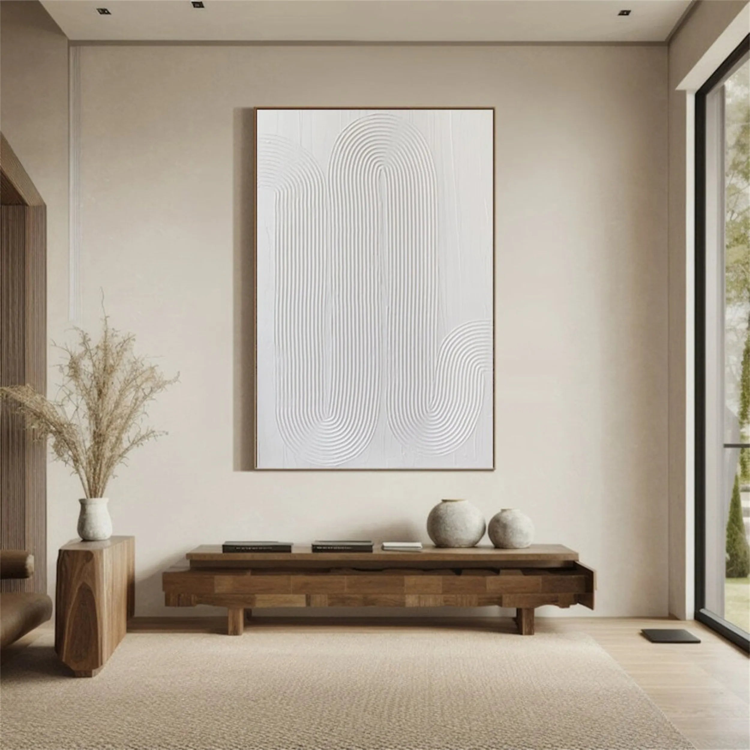 White Textured Minimalist Wall Art #WT110