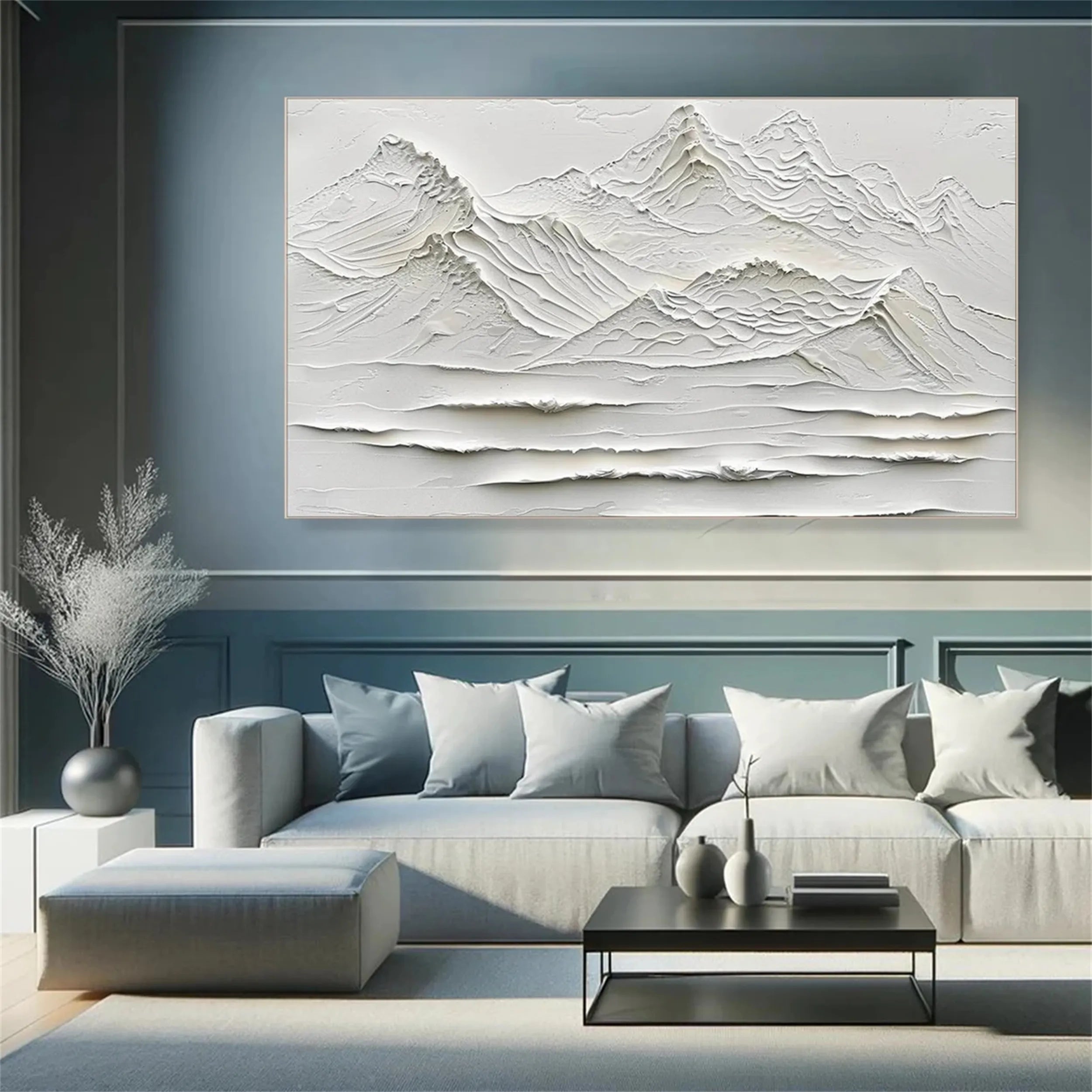 White Textured Minimalist Wall Art #WT125