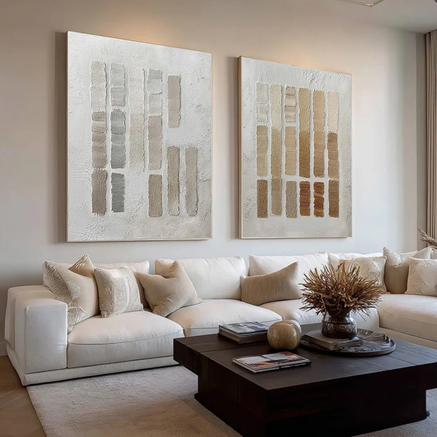 Wabi Sabi Abstract Textured Canvas Art Set of 2 #WA250